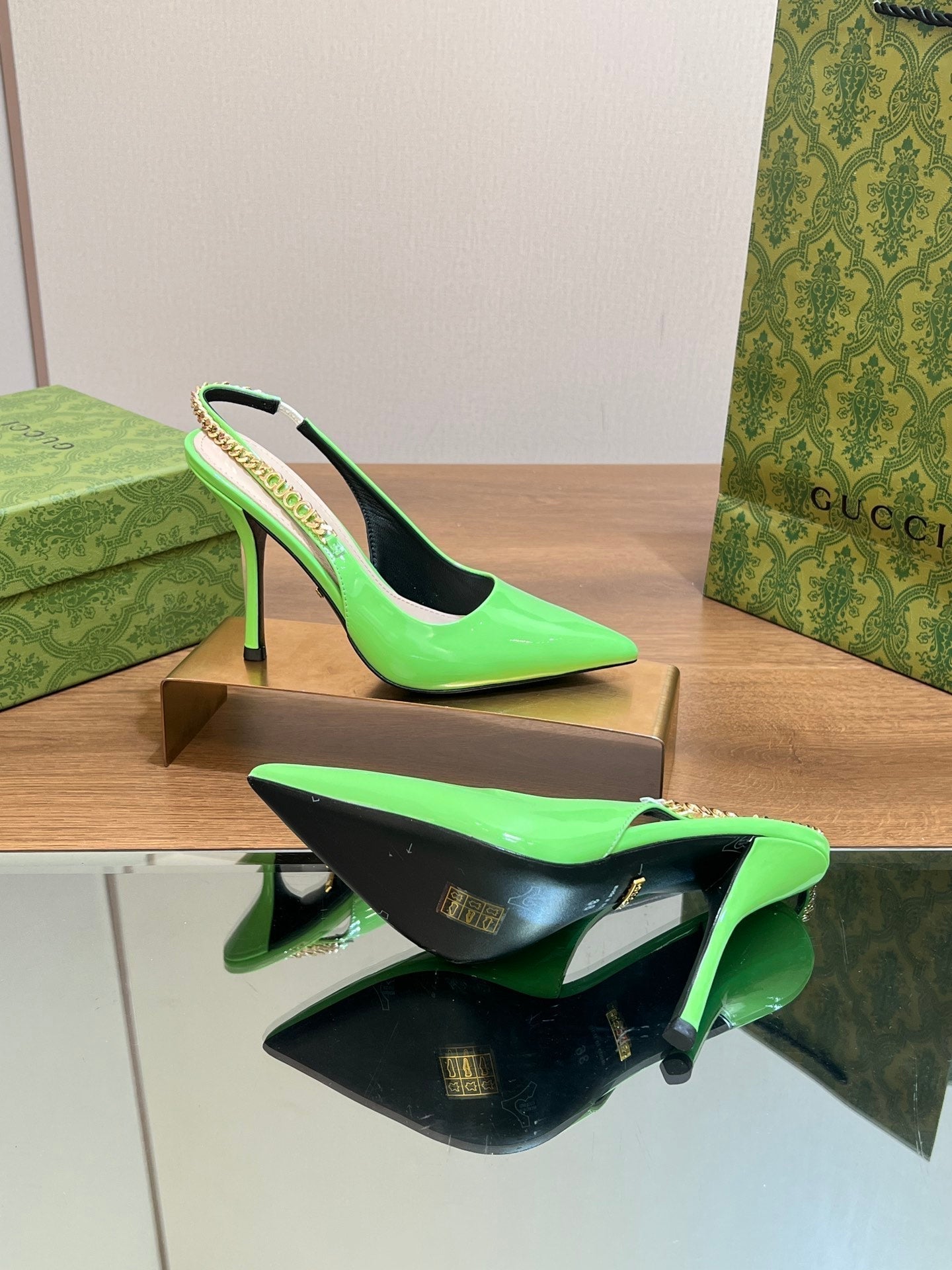 GG SIGNORIA SLINGBACK PUMP SHAMROCK LAMBSKIN