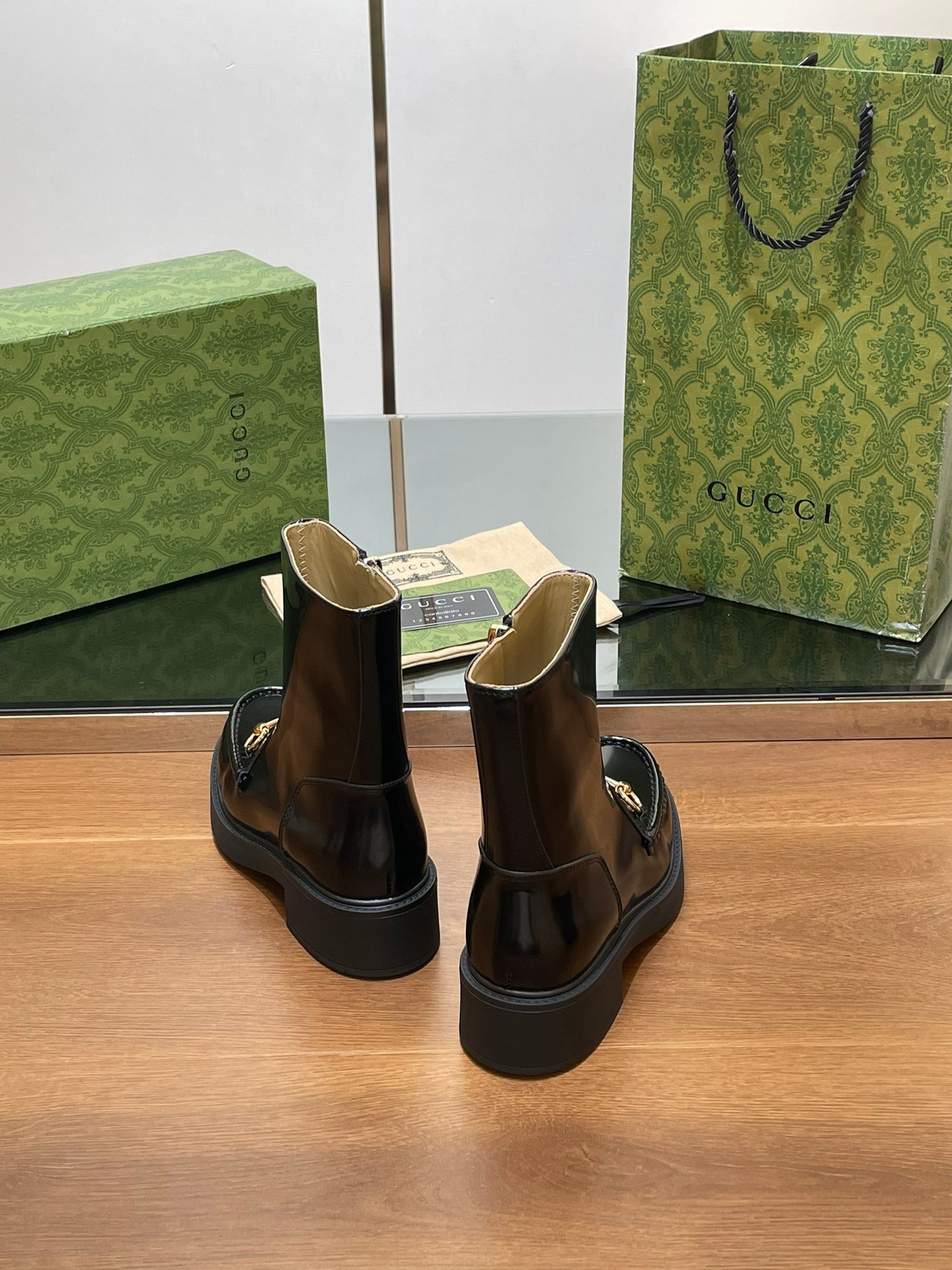 GG Horsebit Ankle Boot Black Calfskin