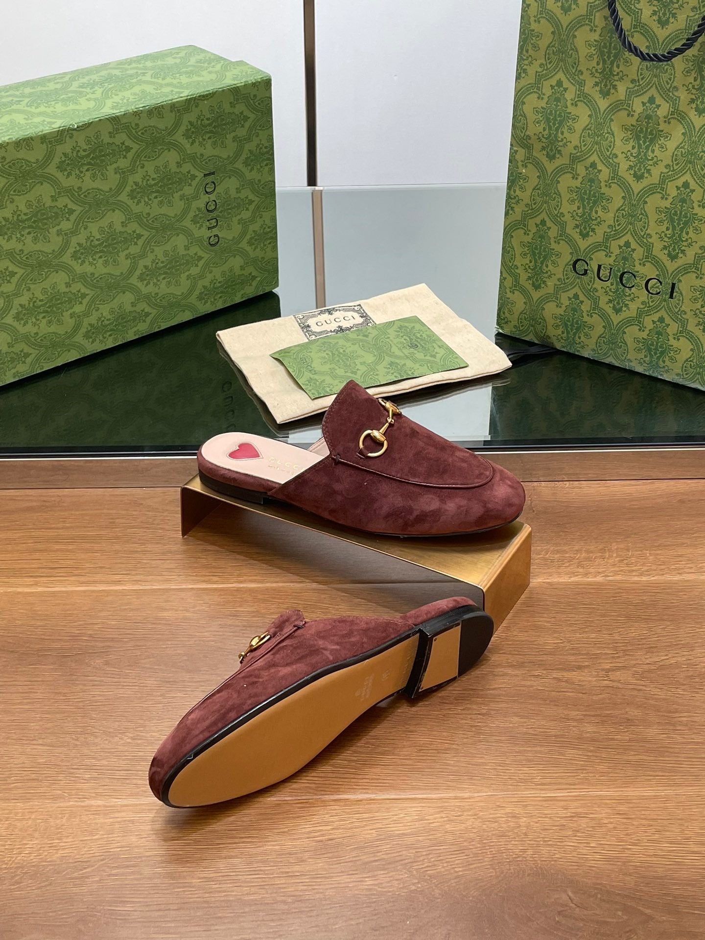 HORSEBIT MULE IN UMBER BROWN SUEDE