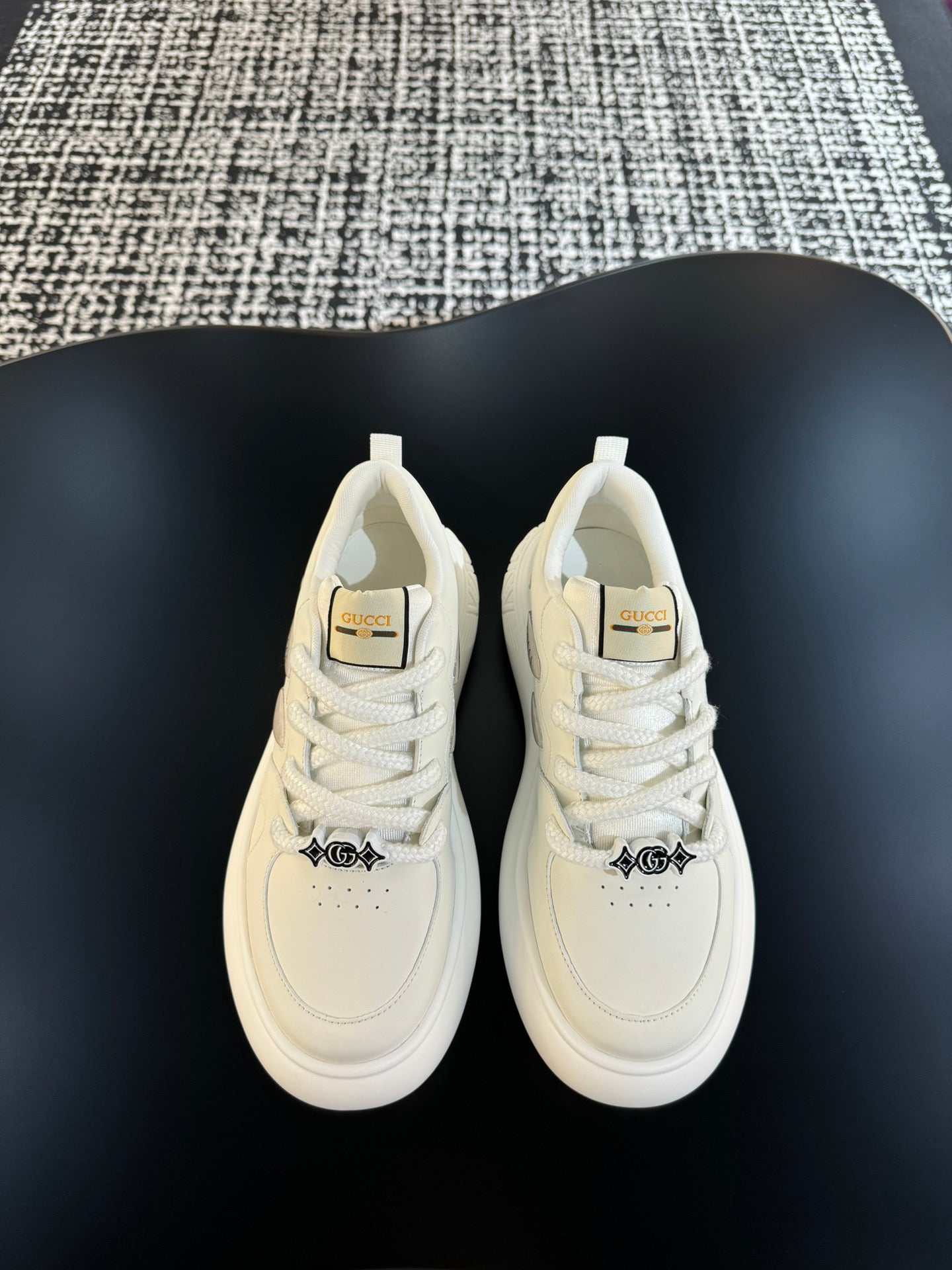 GG Men's Sneaker White Cowhide 527028