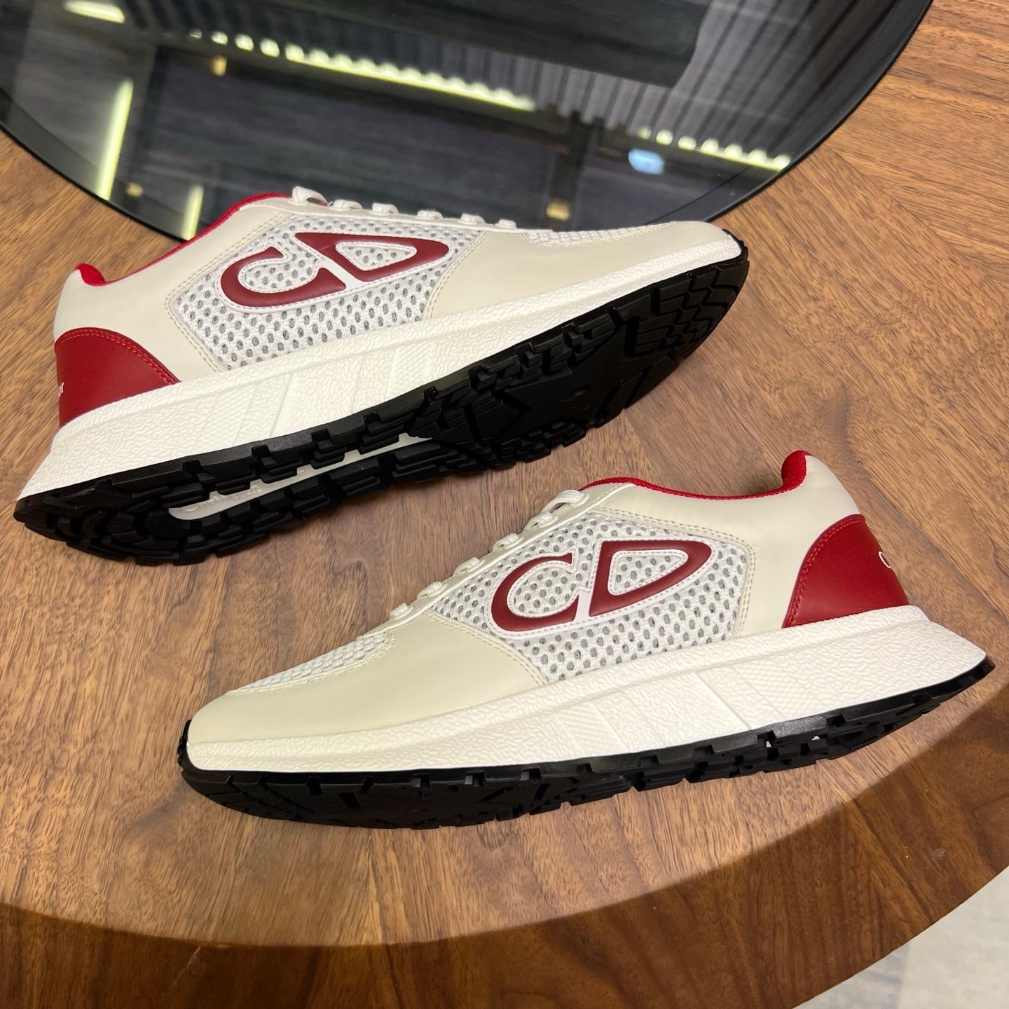 CD Sneaker White Red Mesh Cowhide 750363