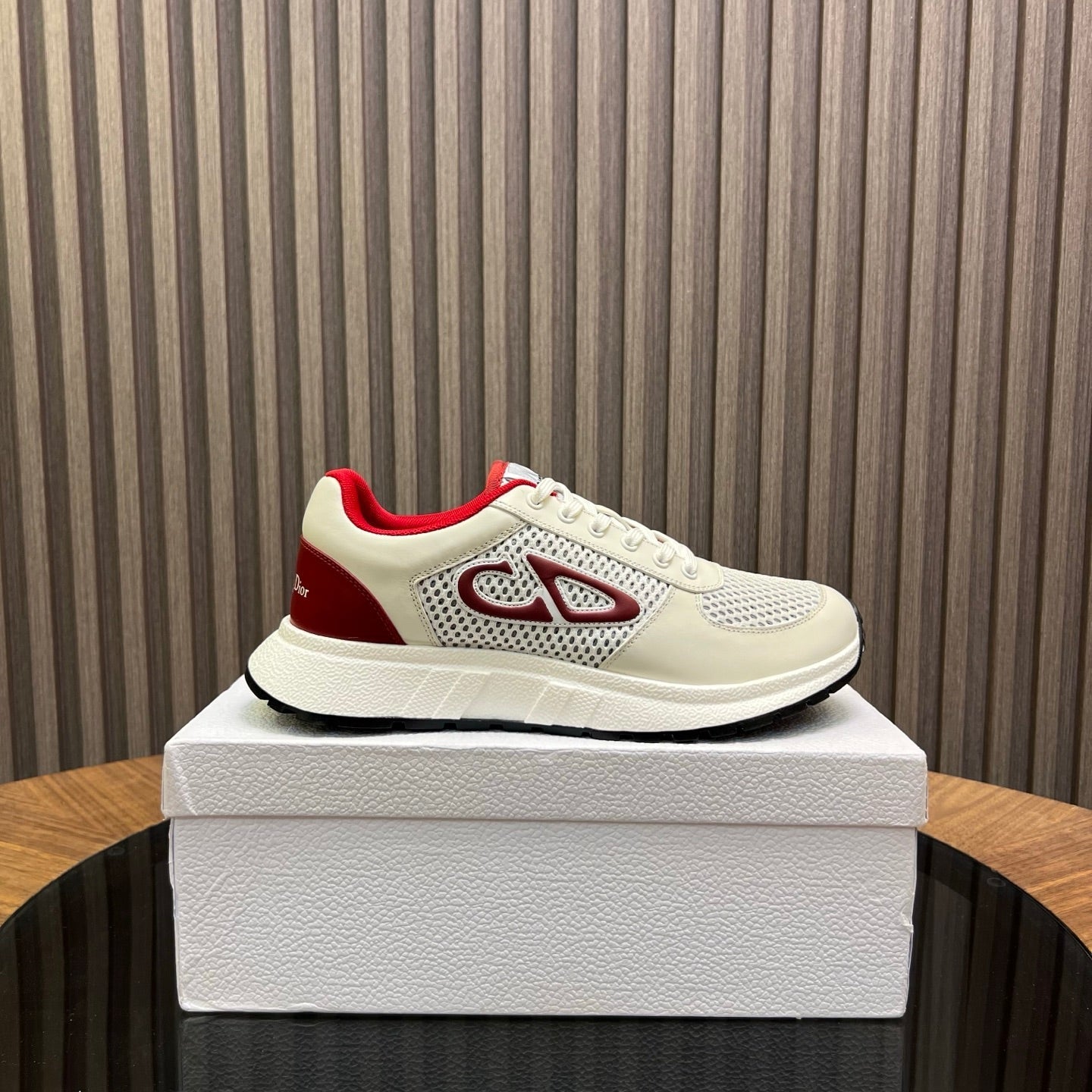 CD Sneaker White Red Mesh Cowhide 750363