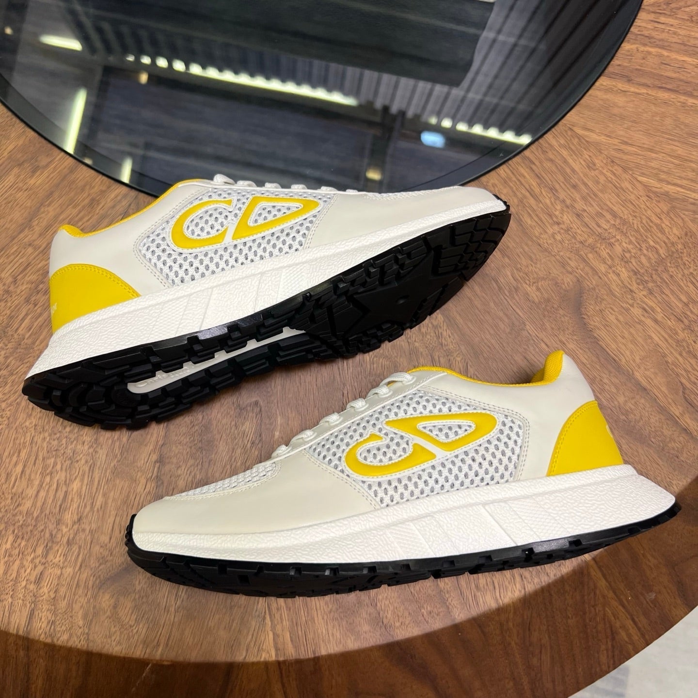 CD Sneaker White Yellow Mesh Cowhide 750362