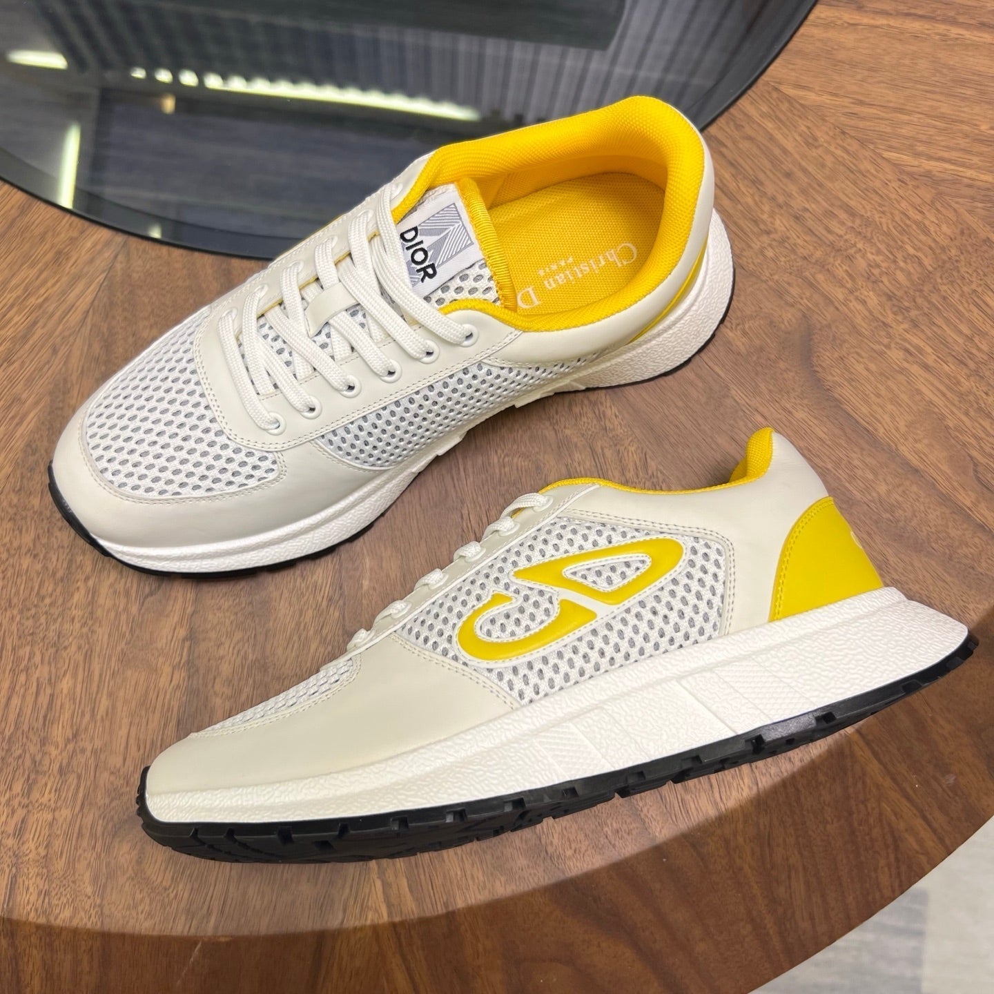 CD Sneaker White Yellow Mesh Cowhide 750362