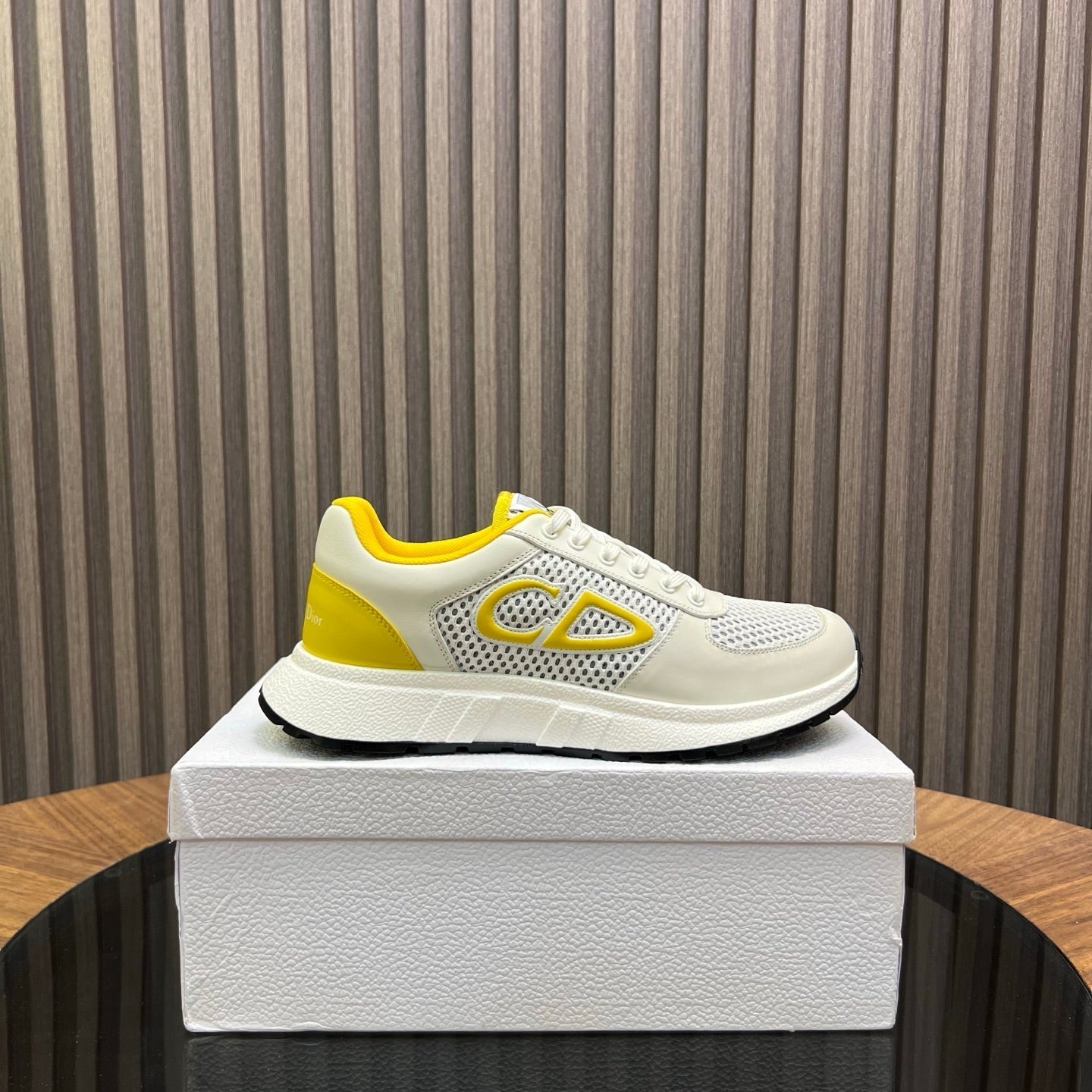 CD Sneaker White Yellow Mesh Cowhide 750362