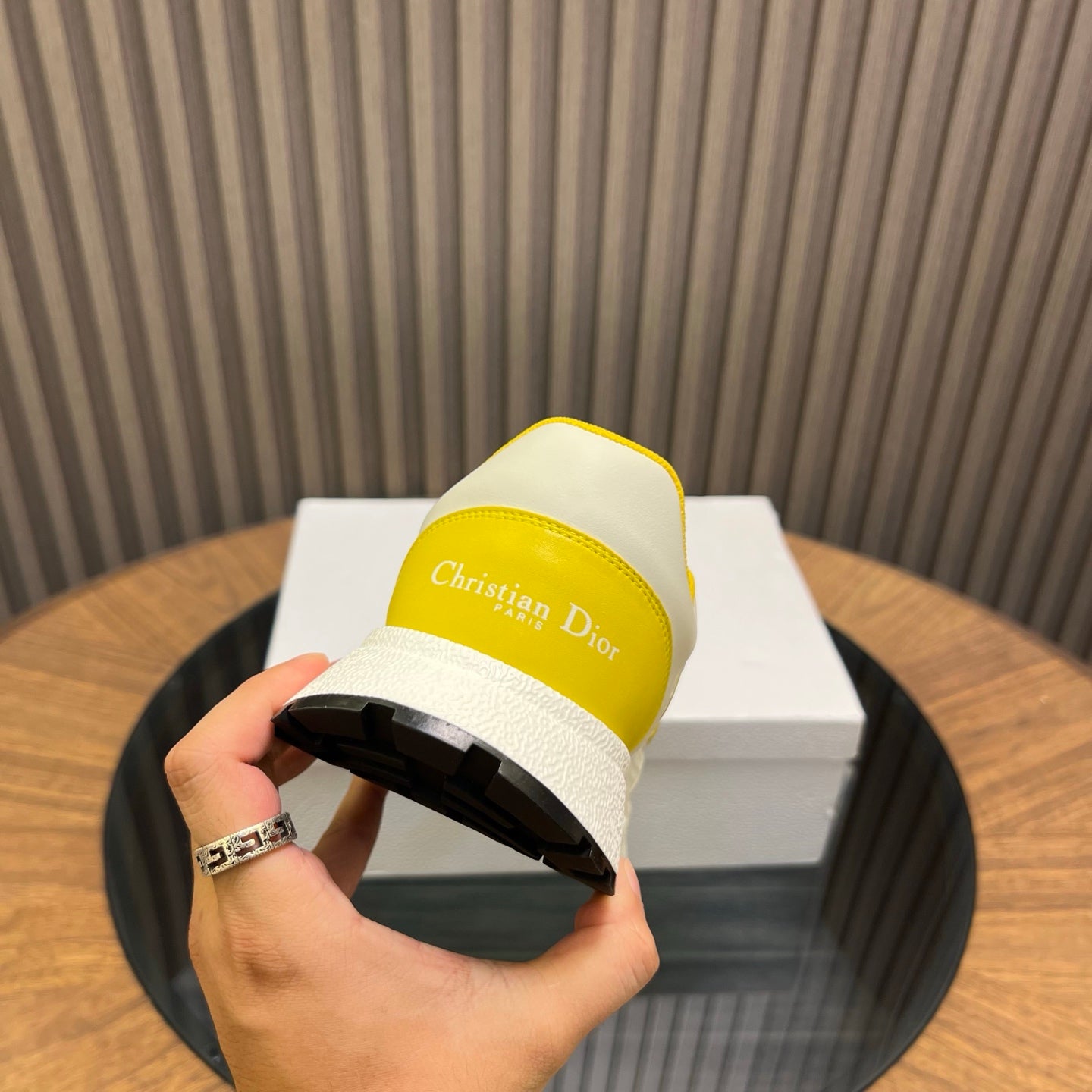 CD Sneaker White Yellow Mesh Cowhide 750362