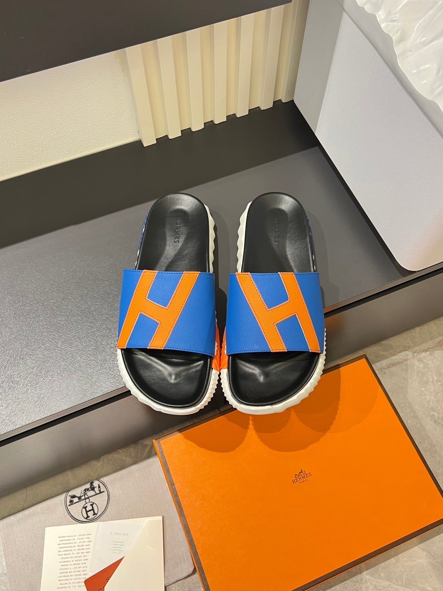 HM Men's Slide Blue Cowhide 590805