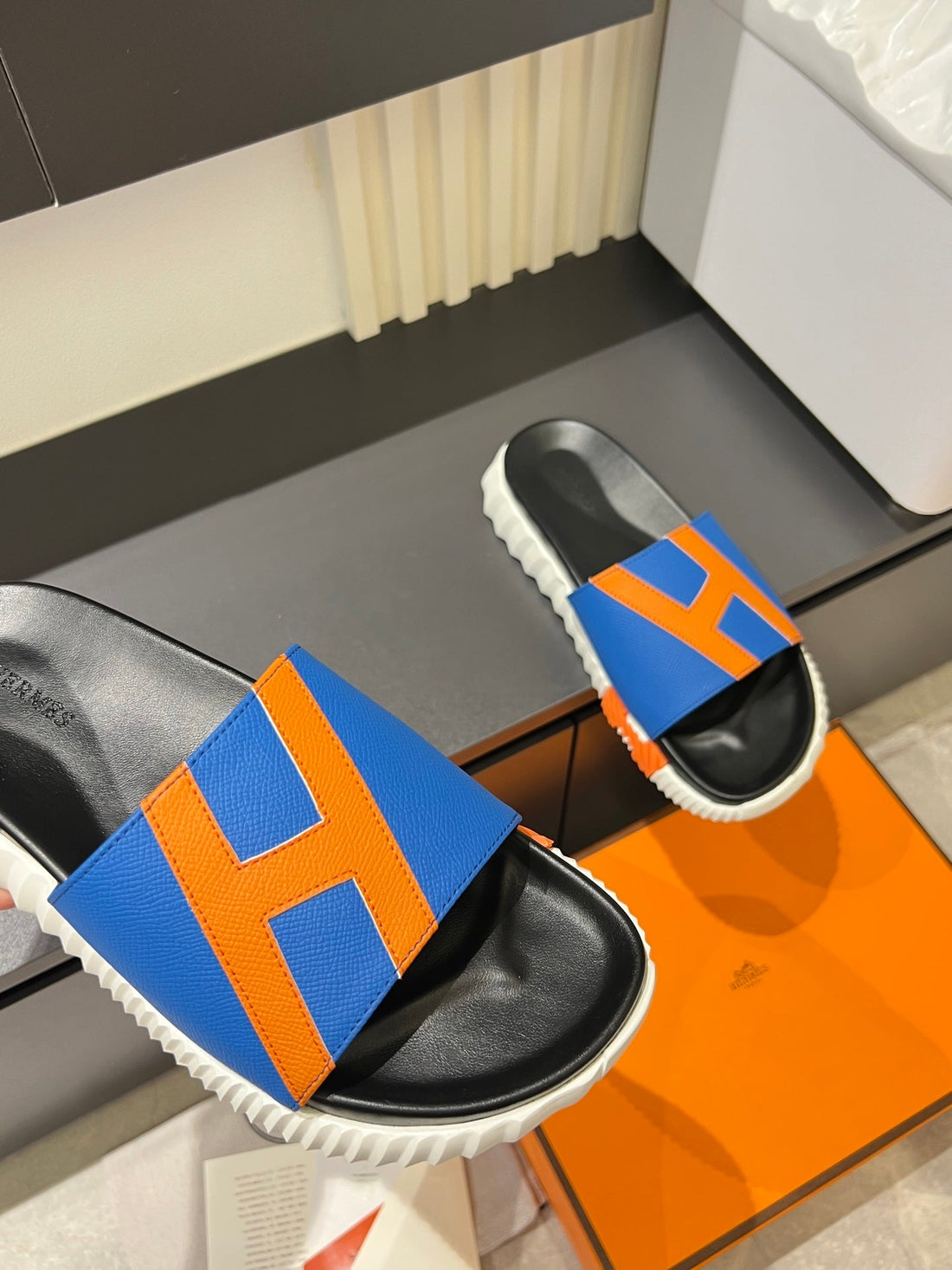 HM Men's Slide Blue Cowhide 590805