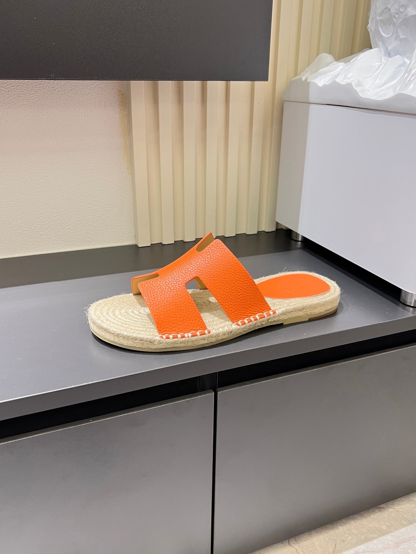 HM Men's Antigua Espadrille Slide Orange Lambskin 590821