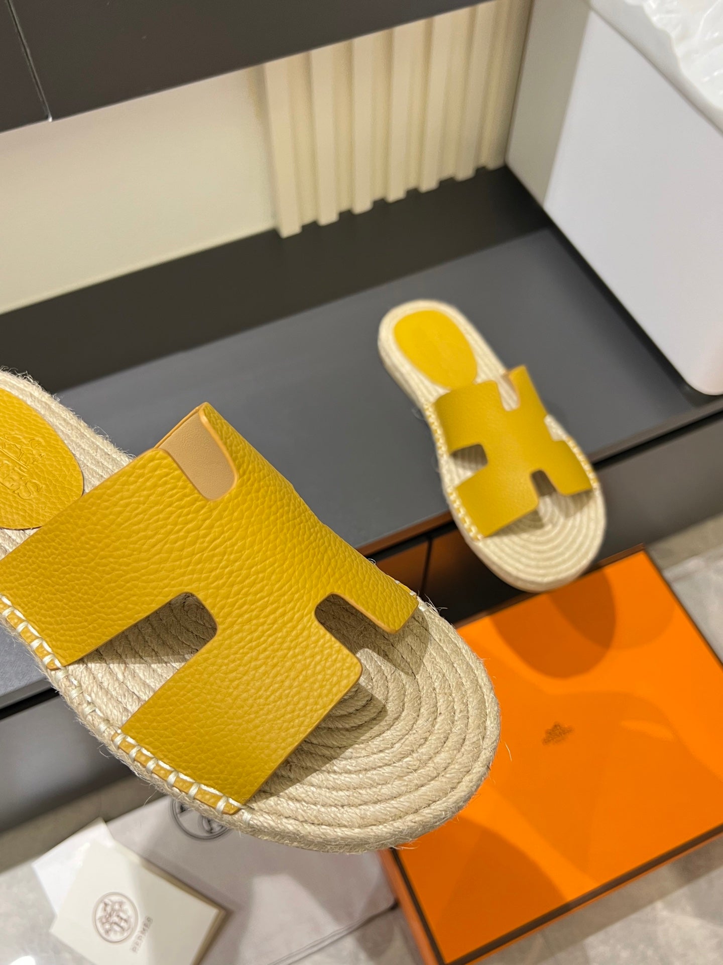 HM Men's Antigua Espadrille Slide Yellow Lambskin 590825