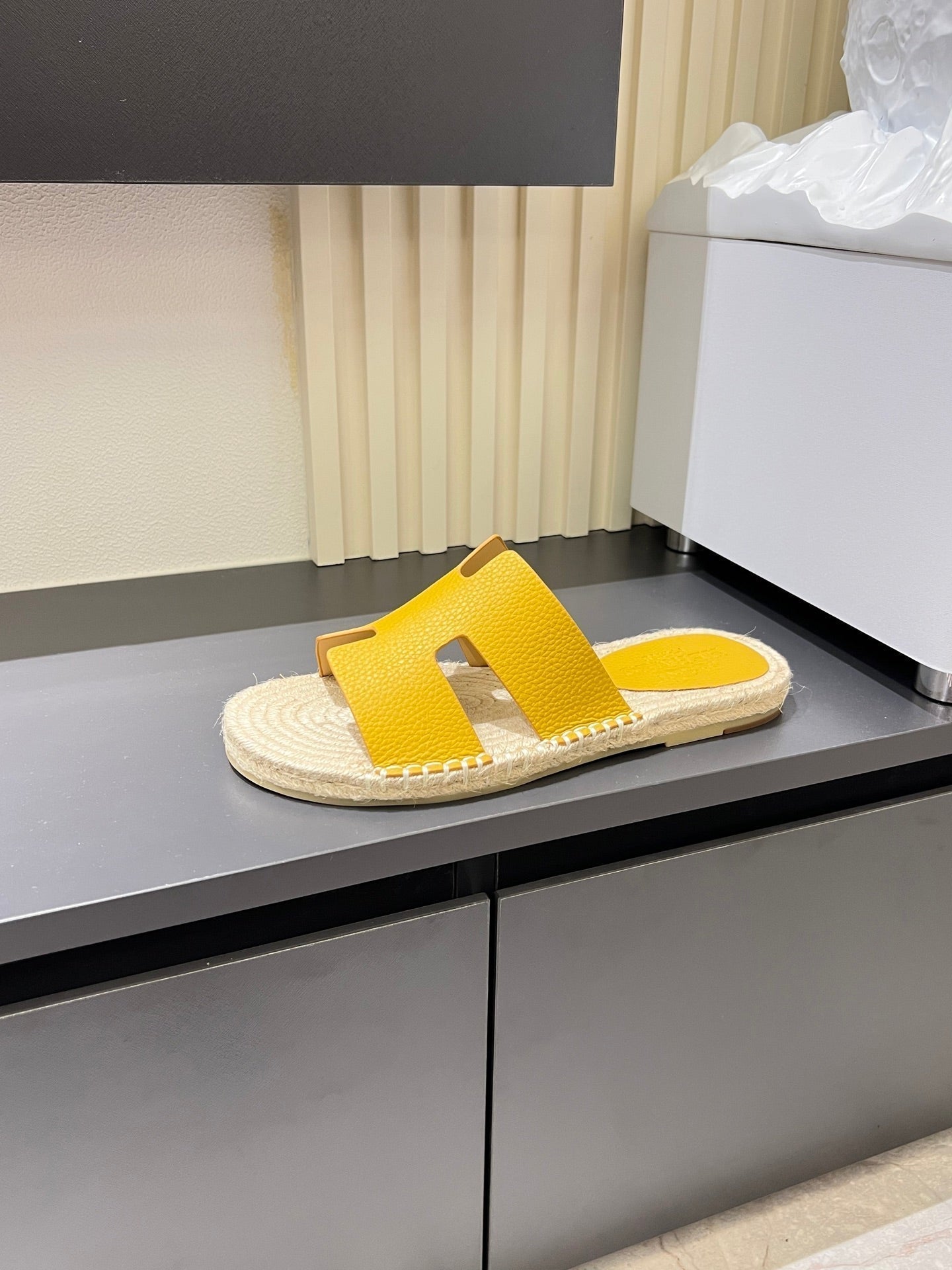 HM Men's Antigua Espadrille Slide Yellow Lambskin 590825