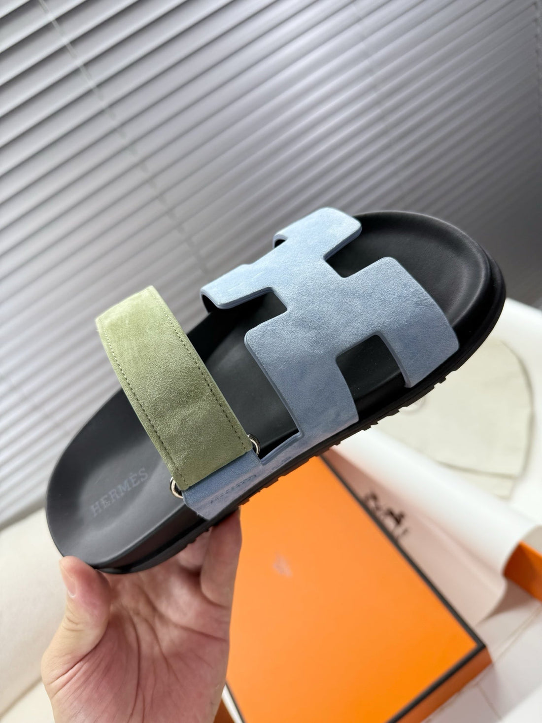 HM Chypre Sandal Demin Blue mix Pear green Suede 205488