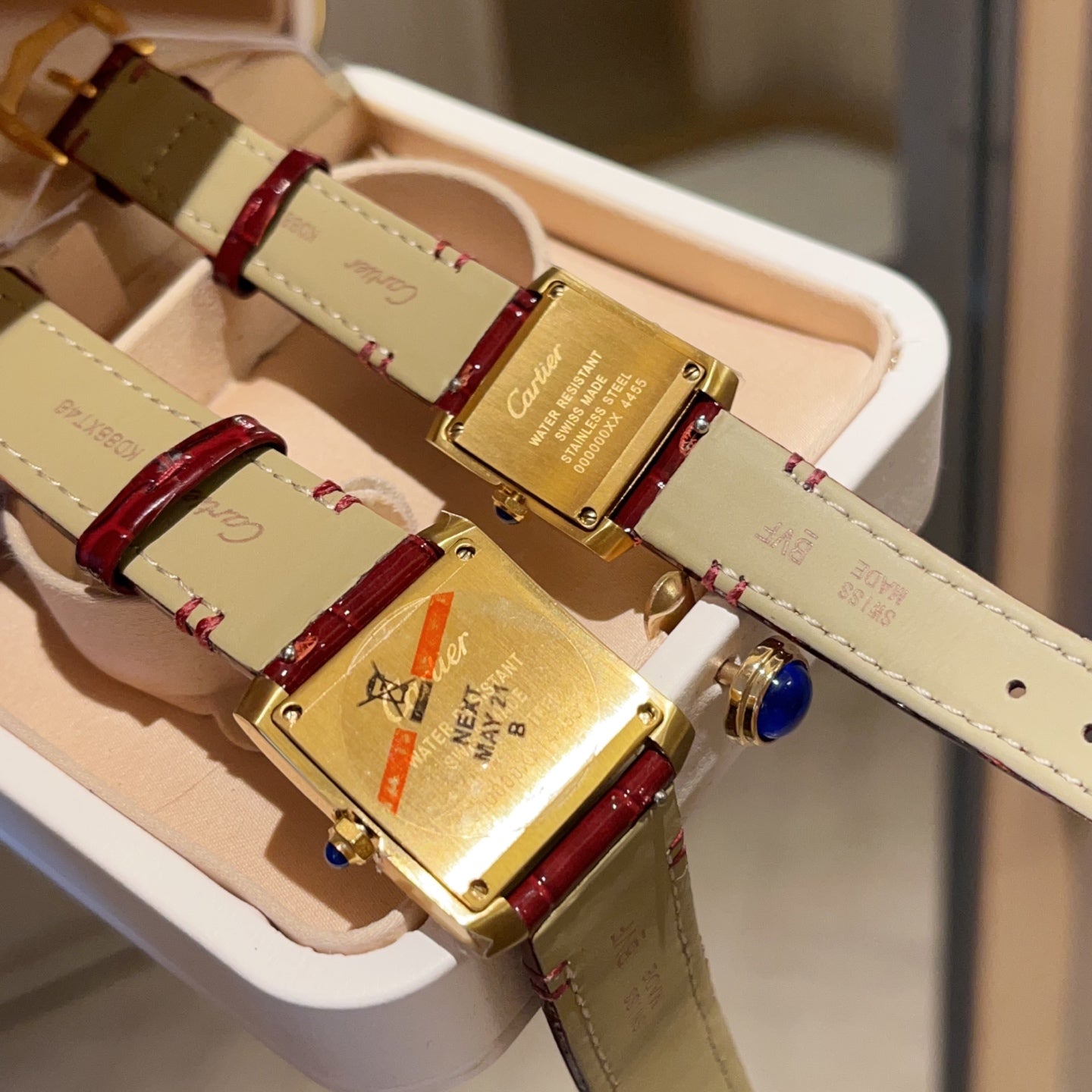 Cartier Tank Francaise 21.2 & 27 Gold Leather