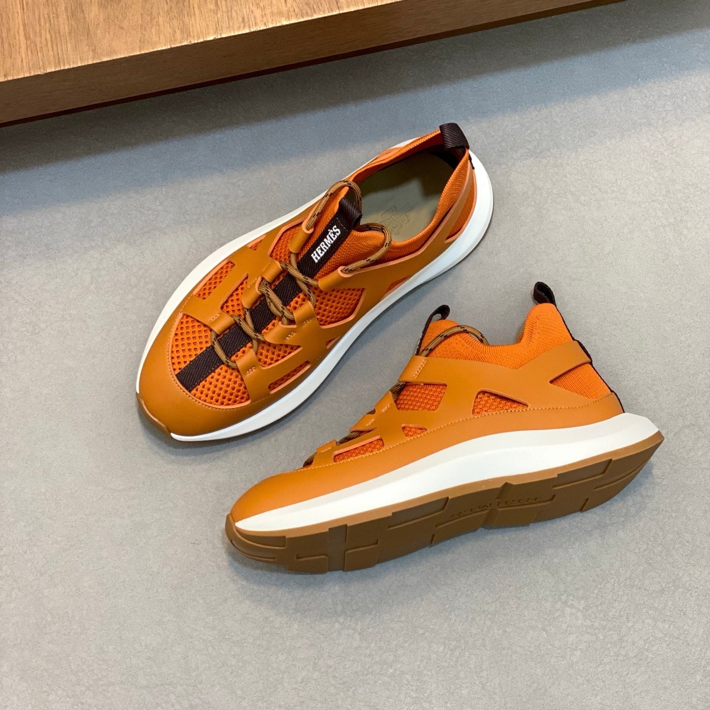 HM Men's Katana Sneaker Orange Calfskin 620163