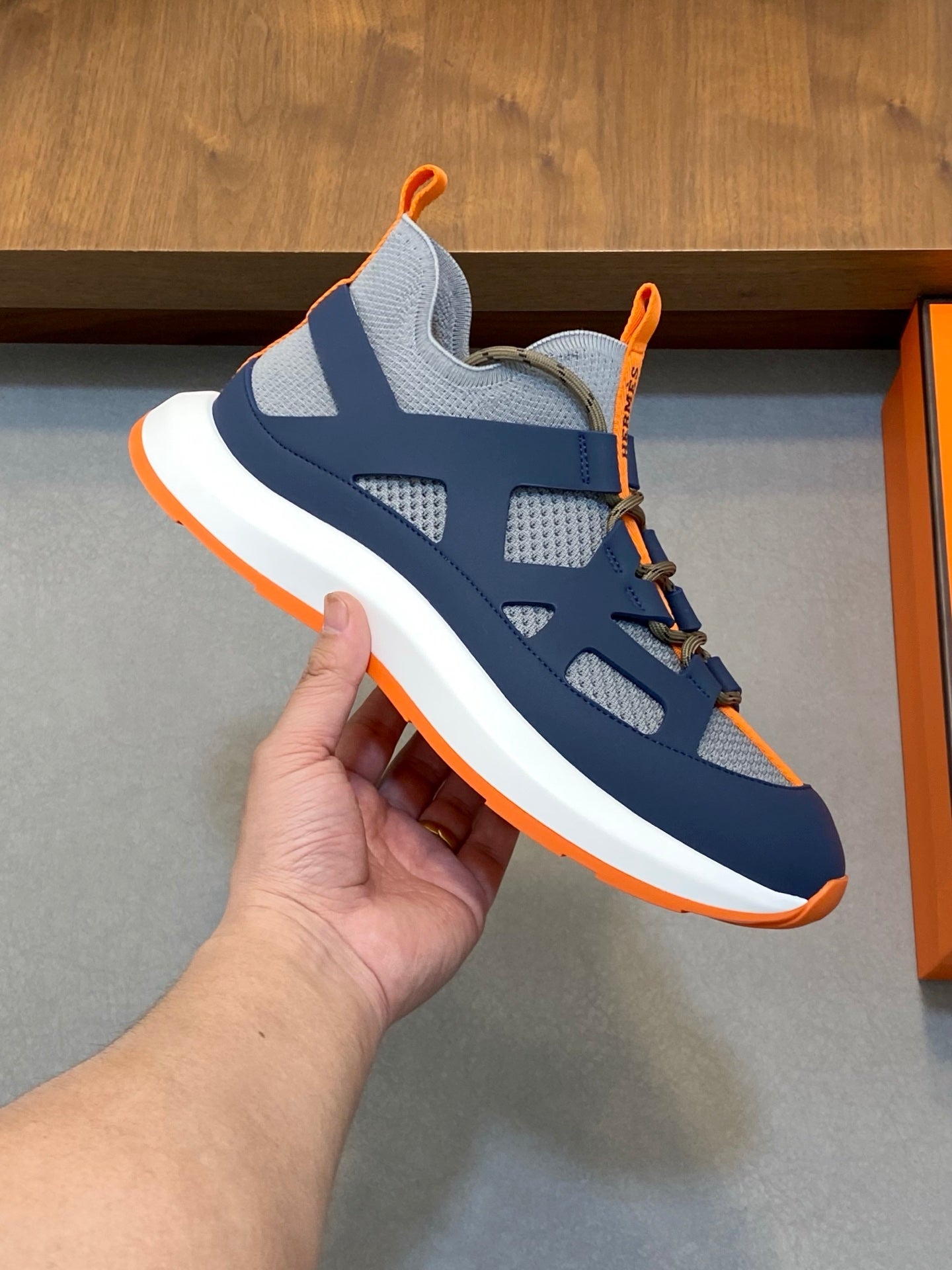 HM Men's Katana Sneaker Blue Calfskin 620164