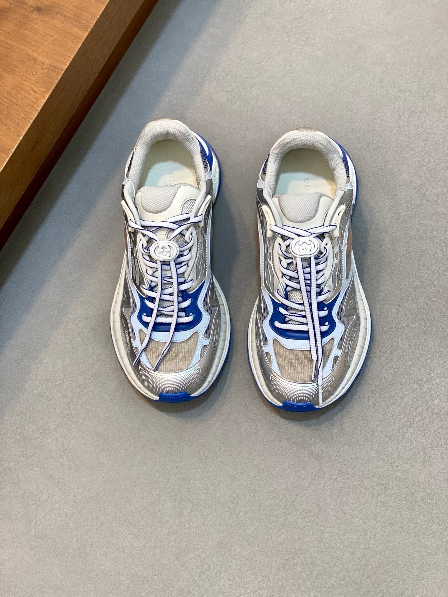 GG Men's 2.0 Sneakers Blue Grey Cowhide 720704