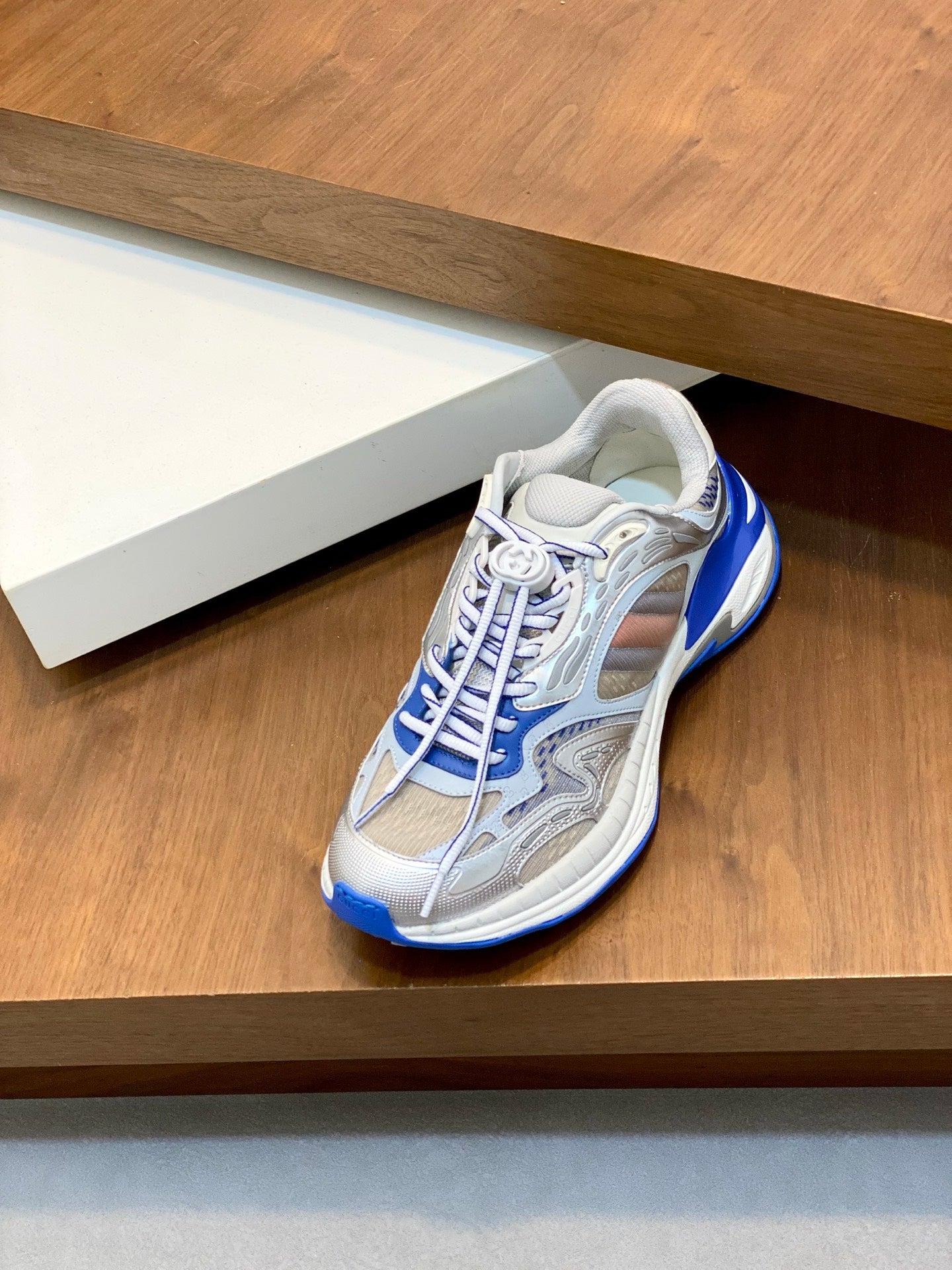 GG Men's 2.0 Sneakers Blue Grey Cowhide 720704