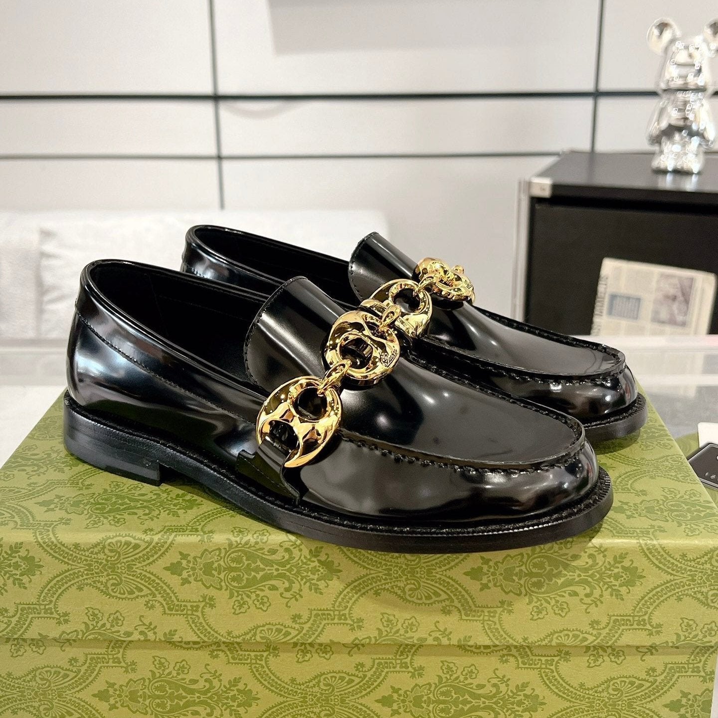 GG Marina Loafer Black Patent Calfskin