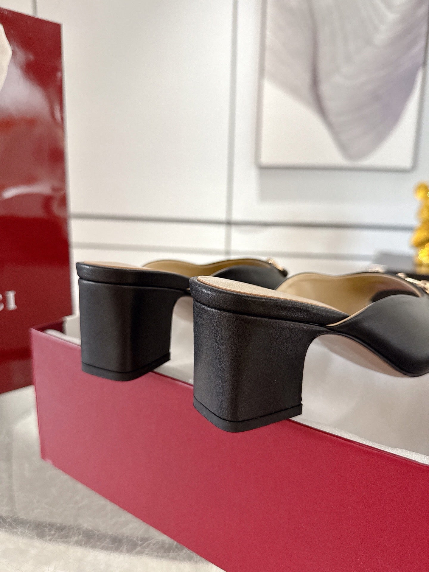 GC Horsebit Slide Black Cowhide 292404