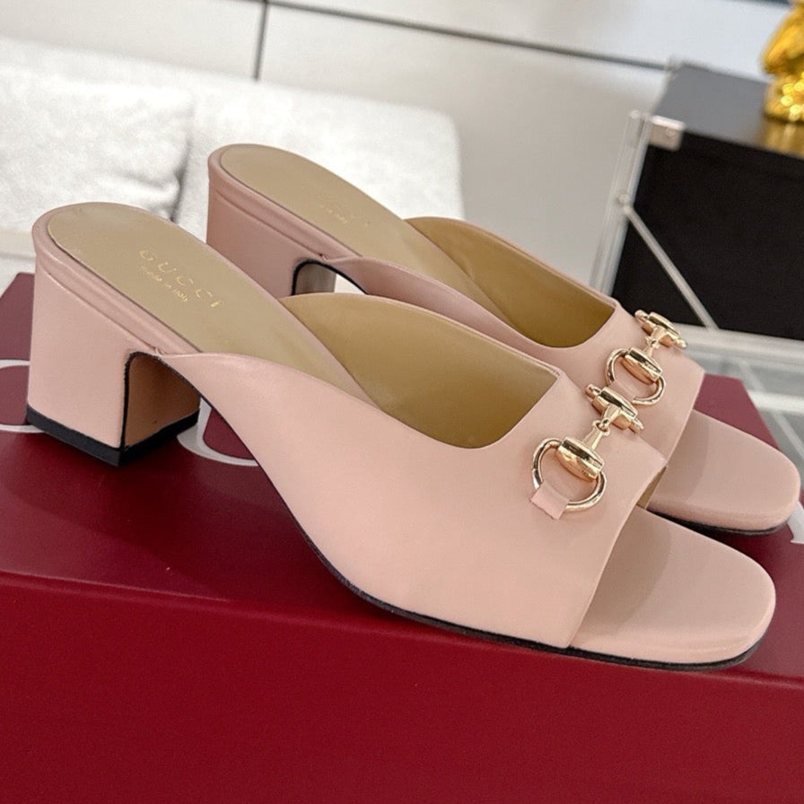 GC Horsebit Slide Pink Cowhide 292402