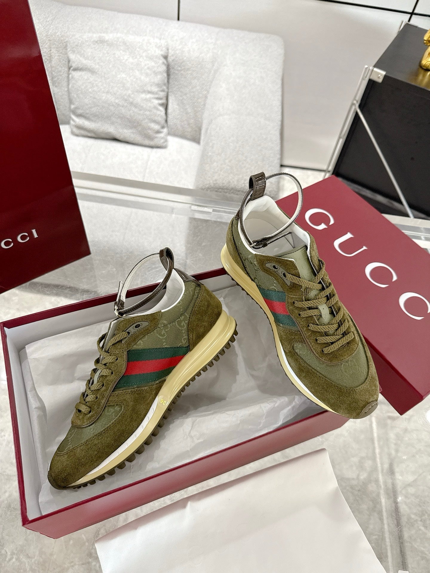 GC 2025 Re-Motion Sneaker Dark Green Suede Cowhide 292415