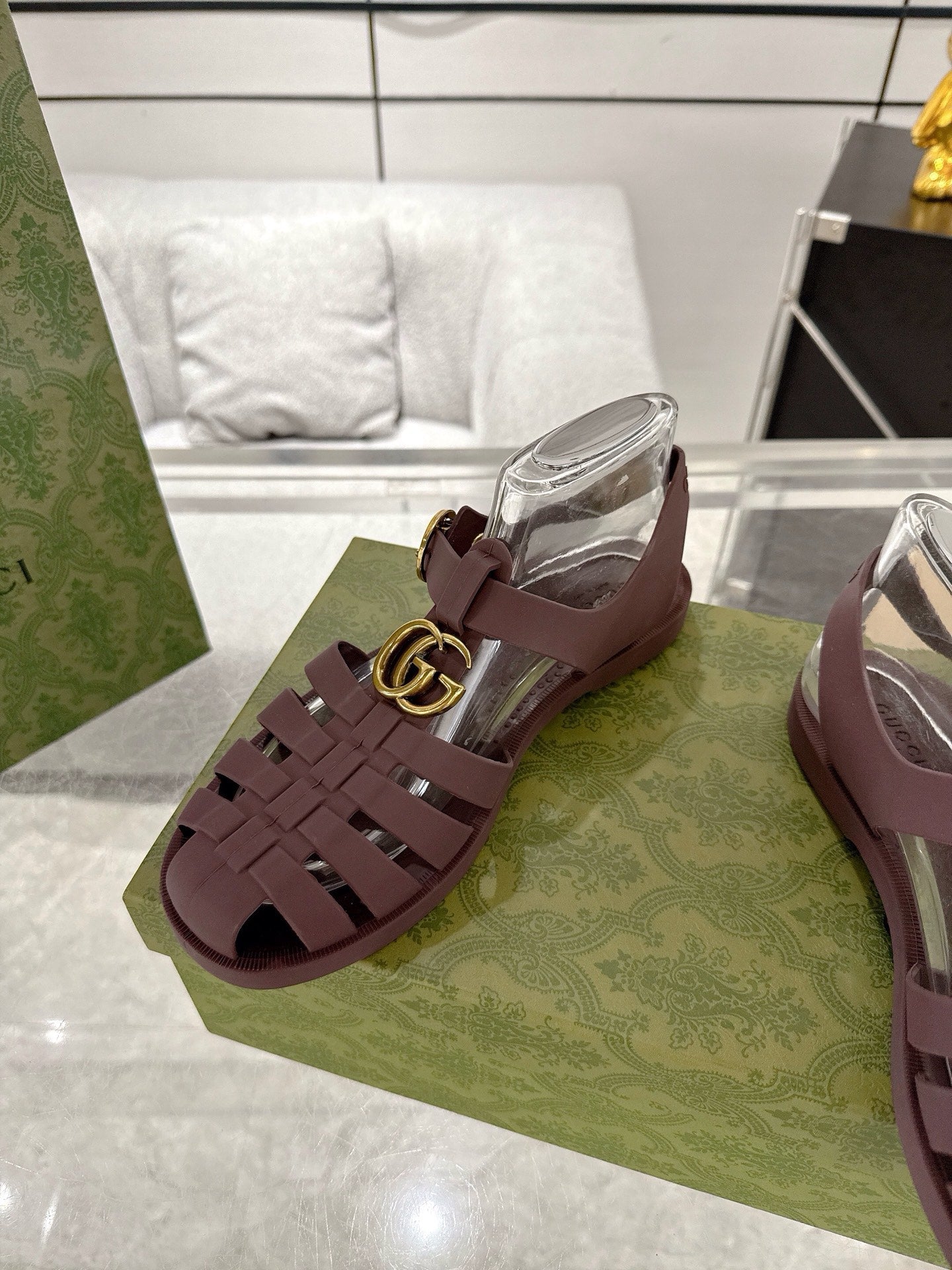 GC 25 Gold Double G Sandal bordeaux Rubber 292434