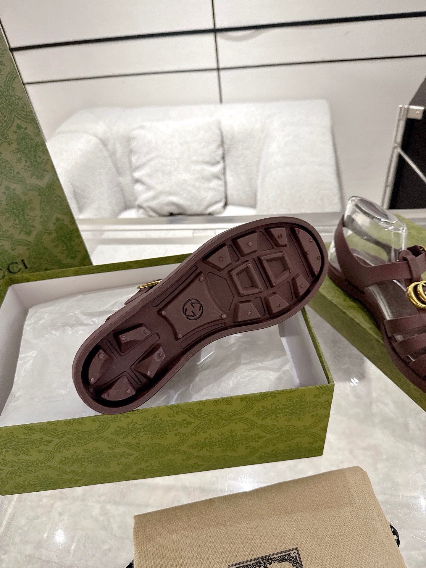 GC 25 Gold Double G Sandal bordeaux Rubber 292434