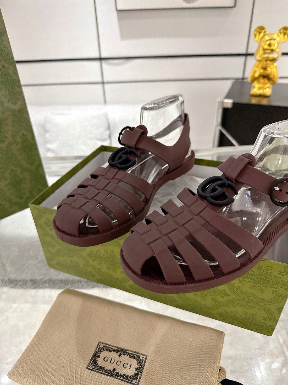 GC 25 Black Double G Sandal bordeaux Rubber 292436