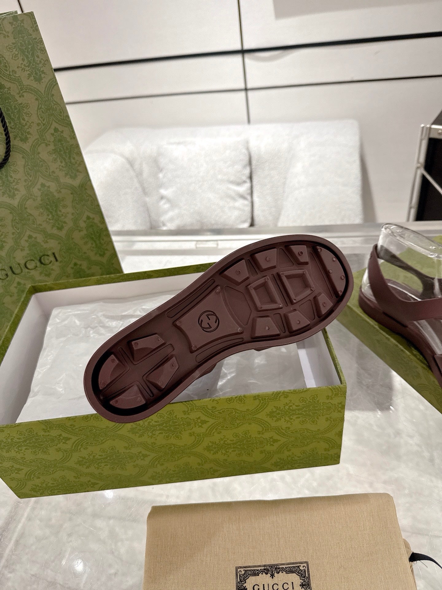 GC 25 Black Double G Sandal bordeaux Rubber 292436