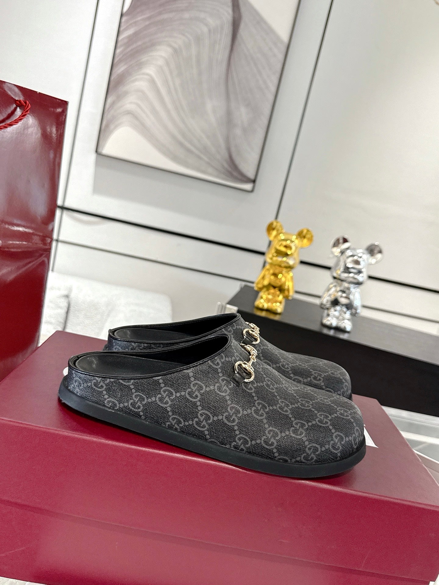 GC 25 Horsebit Mule Grey Monogram Canvas