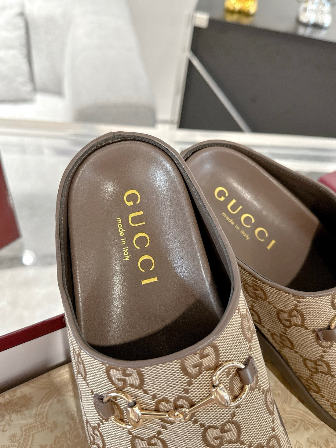 GC 25 Horsebit Mule Brown Monogram Canvas