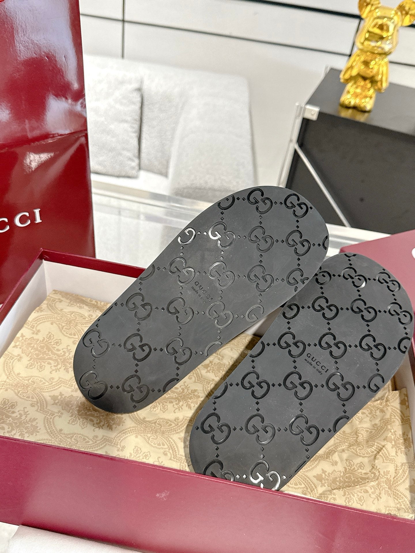 GC 25 Horsebit Mule Black Monogram Canvas