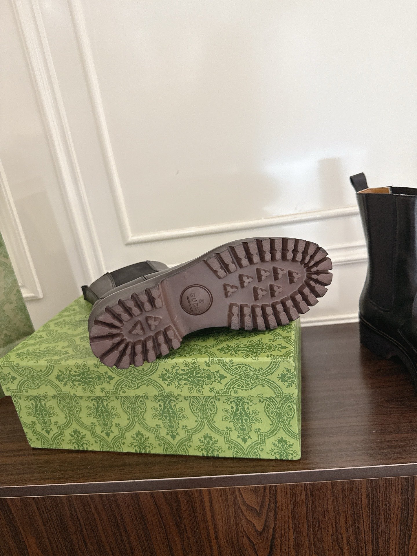 Gucci Horsebit Ankle Boots Black Sheepskin Fabric 490530