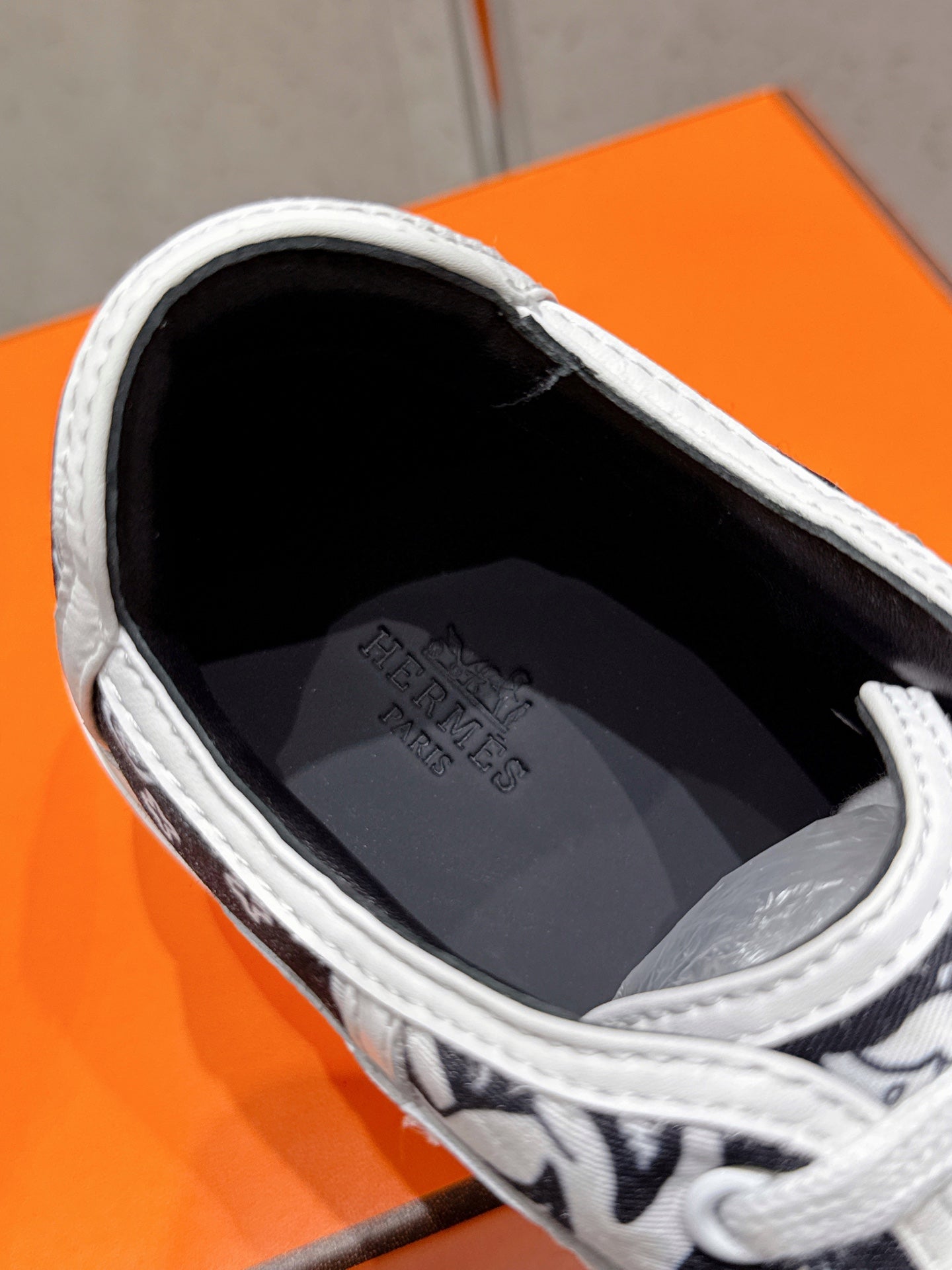 HM Get Sneaker Black mix White Denim and Calfskin 204764