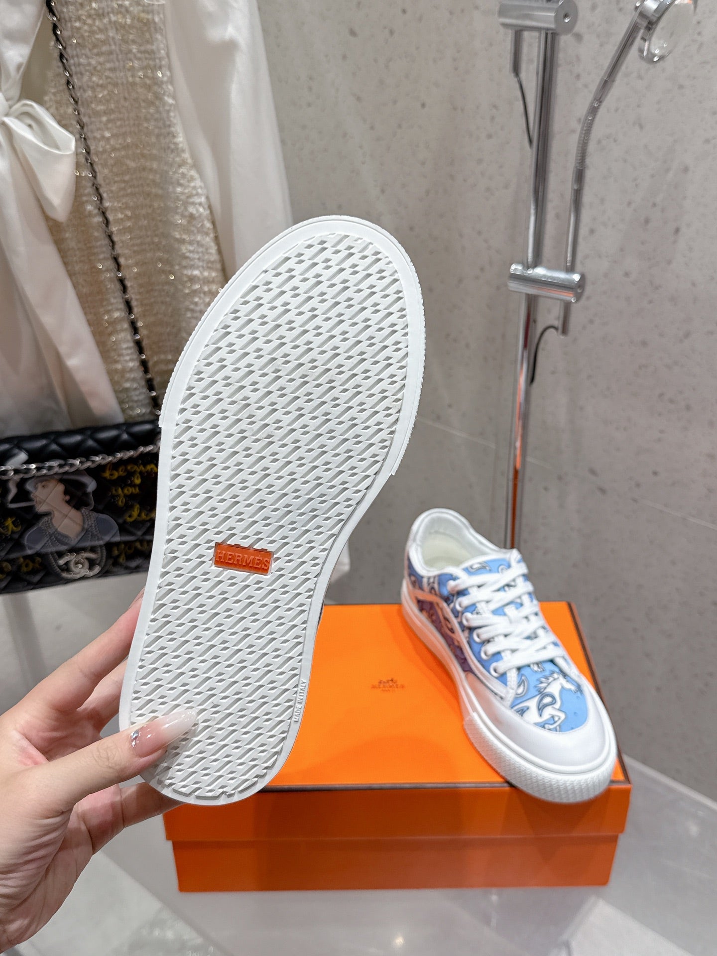 HM Get Sneaker Demin Blue Denim and Calfskin 204762