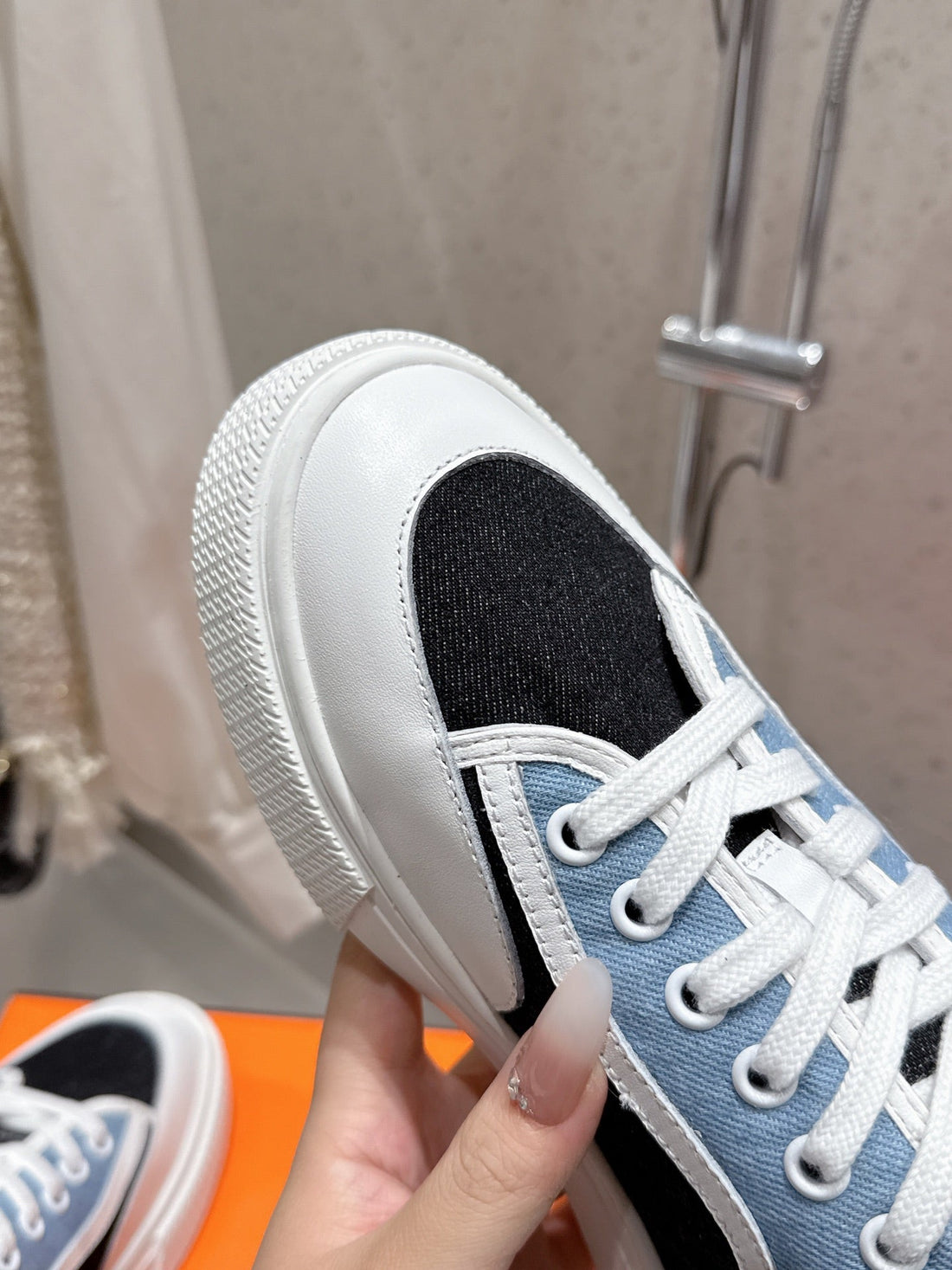 HM Get Sneaker Multicolore Bleu Brut Denim and Calfskin 204760