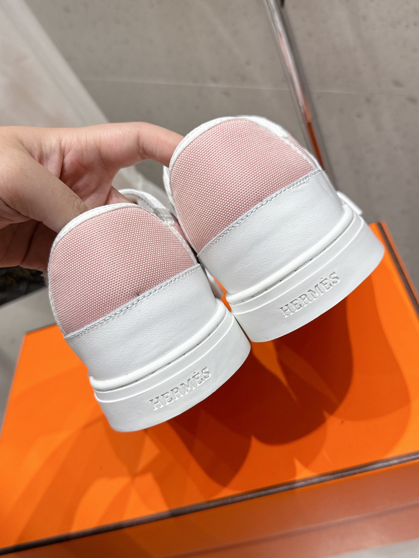 HM Get Sneaker Pink Pastel Canvas and Calfskin 204768