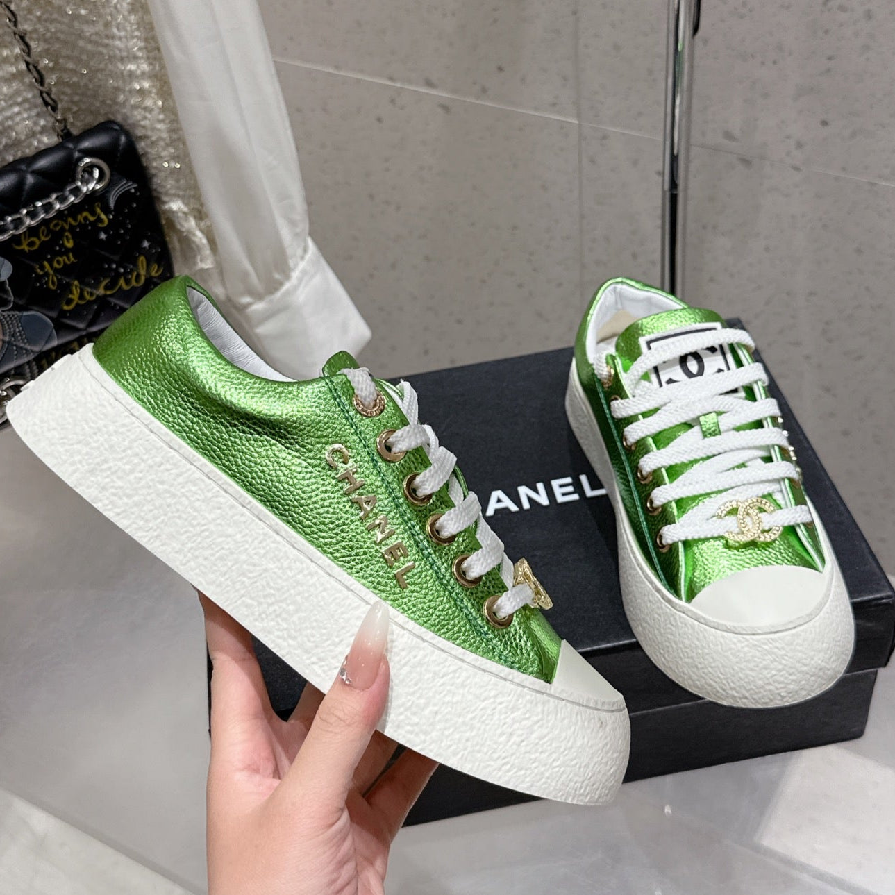 CC Sneaker Green cowhide  204657