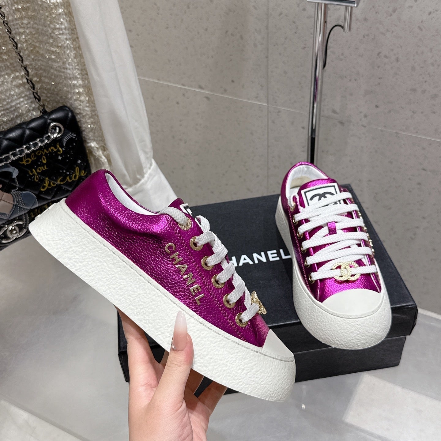 CC Sneaker Purple cowhide  204665