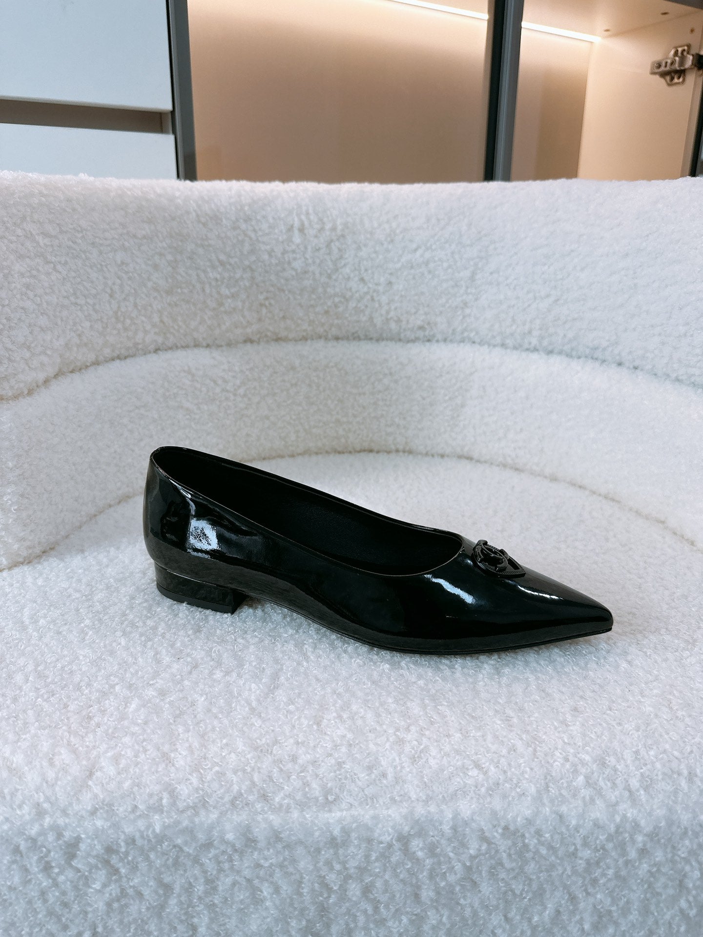 CC Ballet Flats In Black Glossy Lambskin 144667