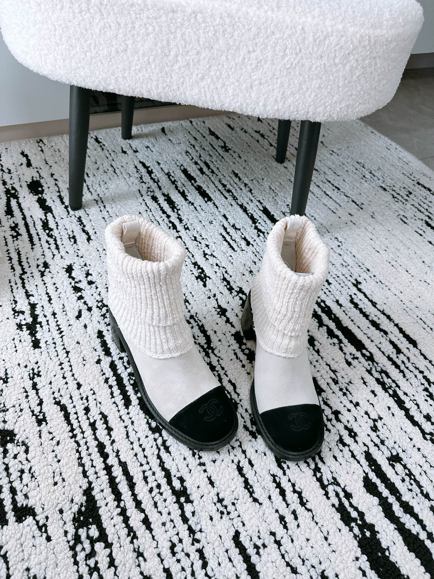 CC Ankle Boots 70MM In White Suede 144564