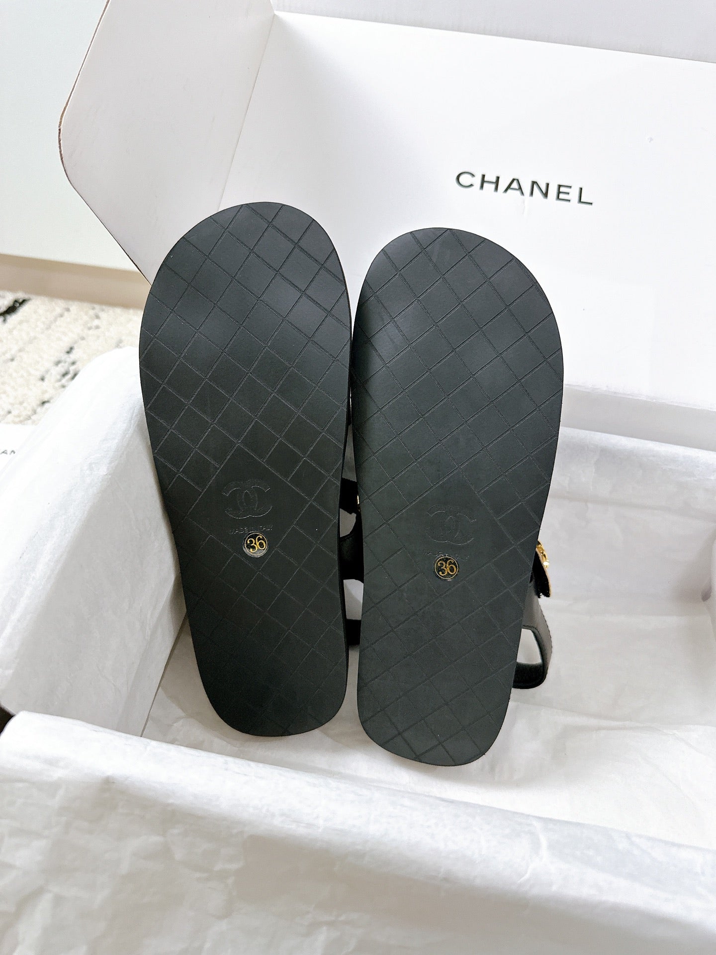 CC 25 Dad Sandals Black Fabric Leather 300167