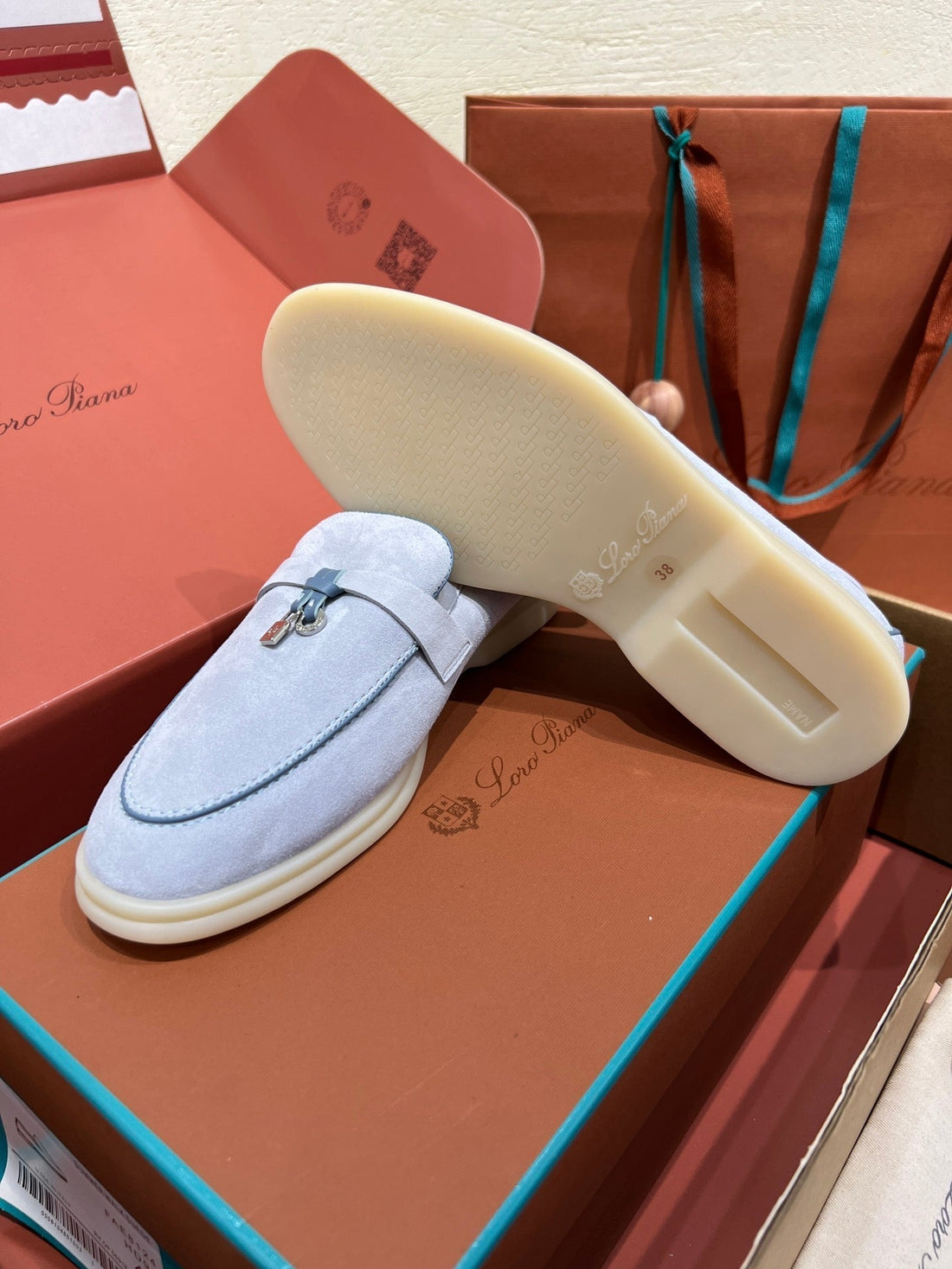 lp summer charm walk loafer aqua blue suede