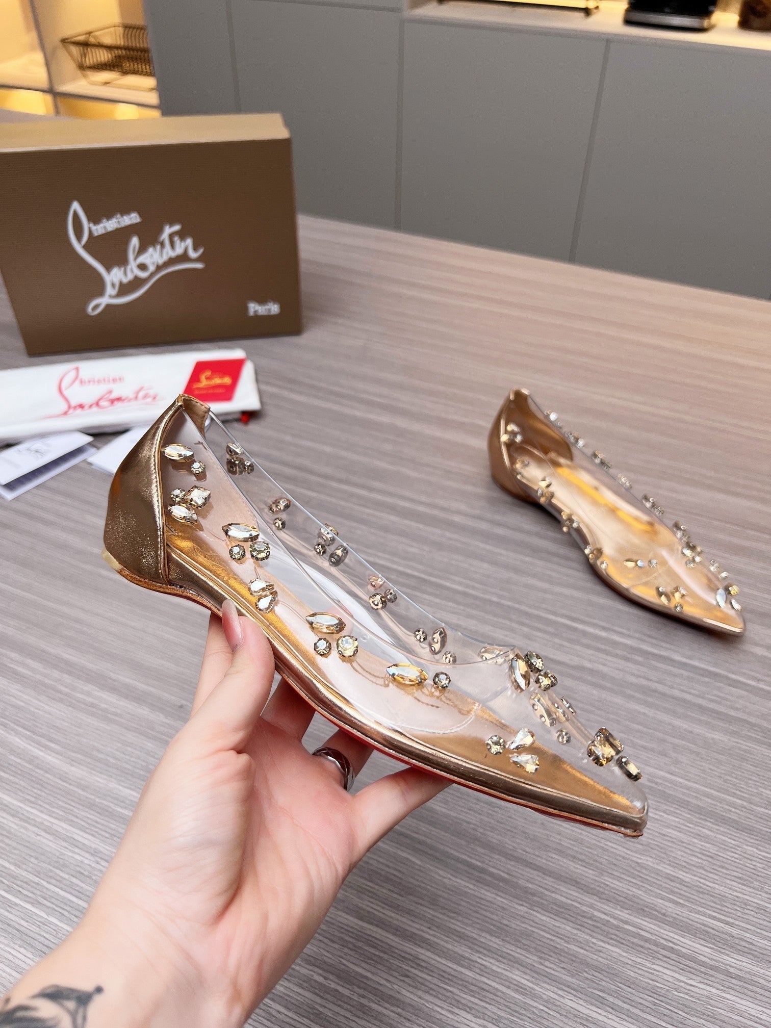 CL Ballet Flats PVC and Iridescent Nappa Leather 251049