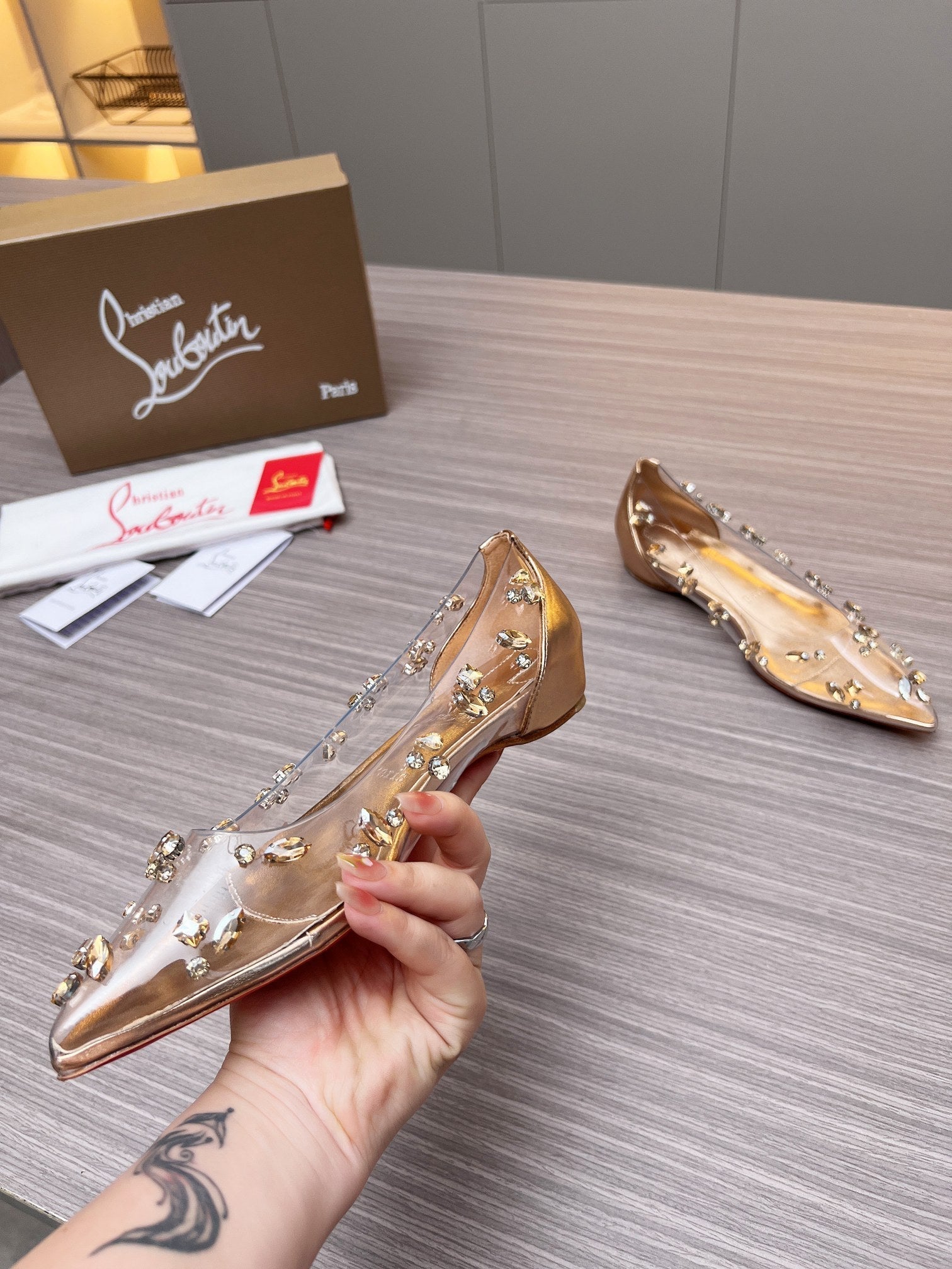 CL Ballet Flats PVC and Iridescent Nappa Leather 251049