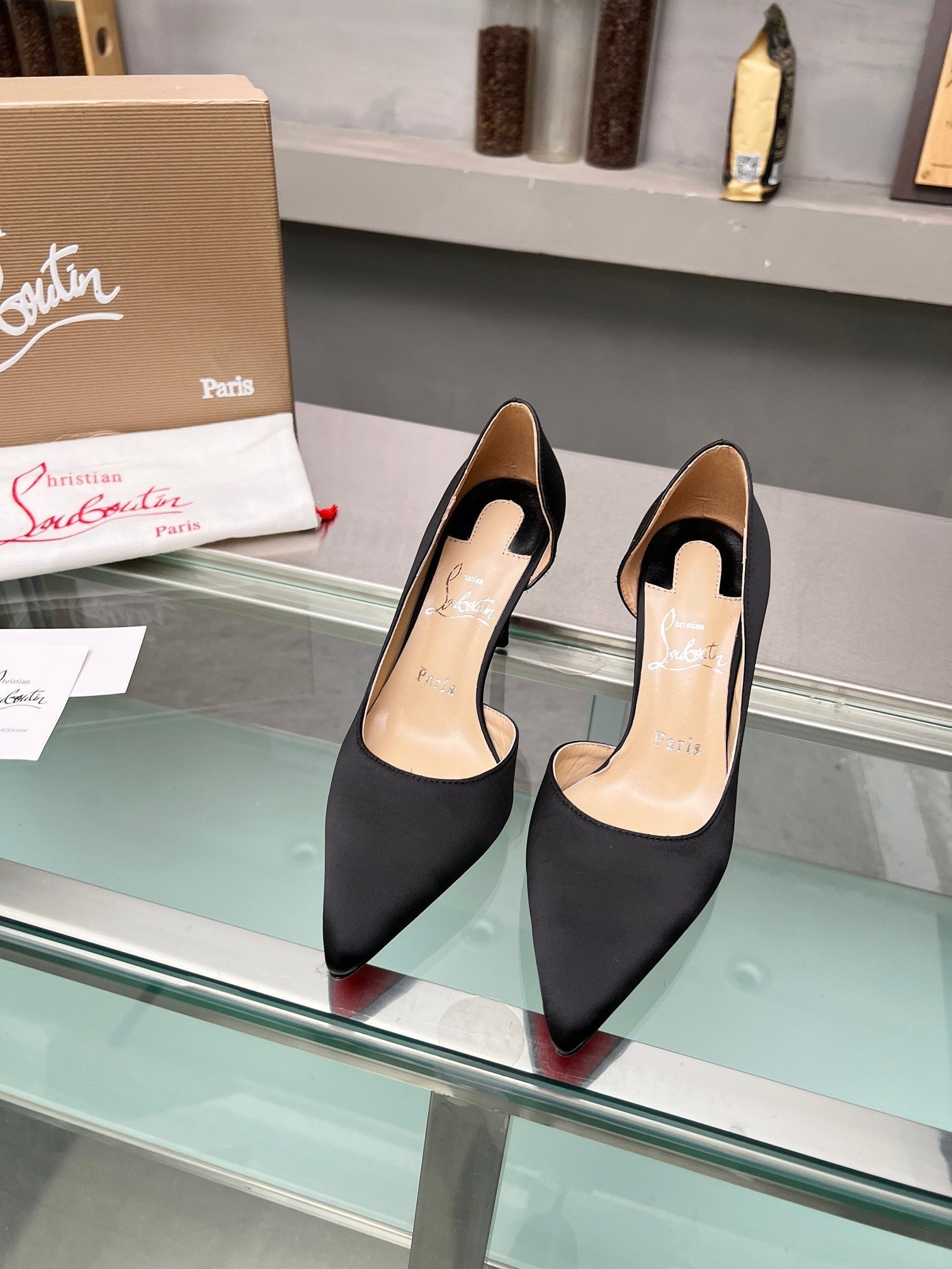 Cl Iriza 85mm Pumps Crepe Satin Black