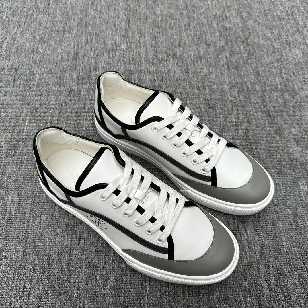 HM Men's Get Sneaker White Grey Calfskin 336084