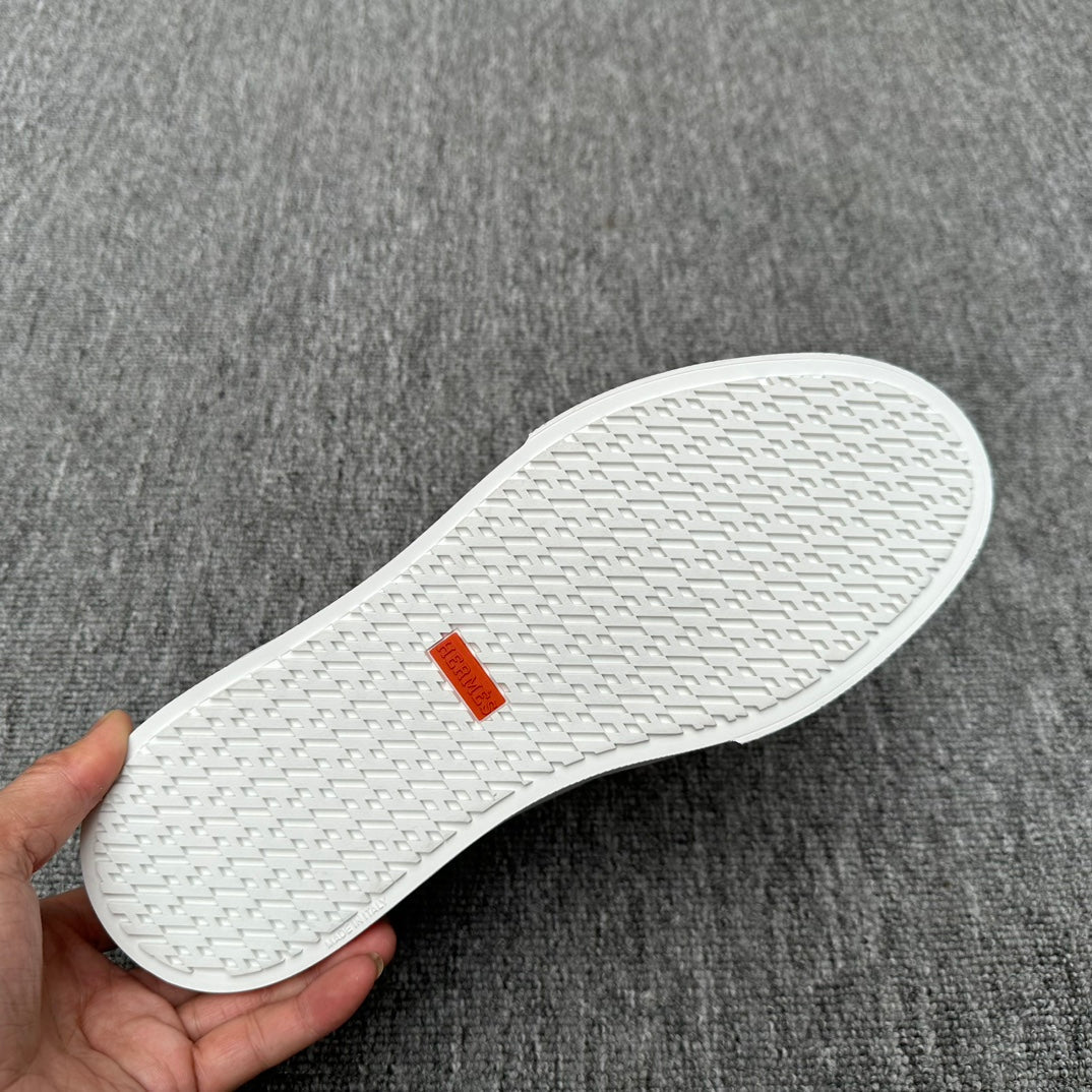 HM Men's Get Sneaker White Grey Calfskin 336084