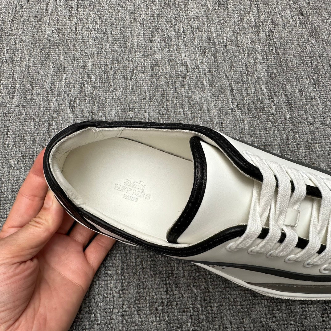 HM Men's Get Sneaker White Grey Calfskin 336084