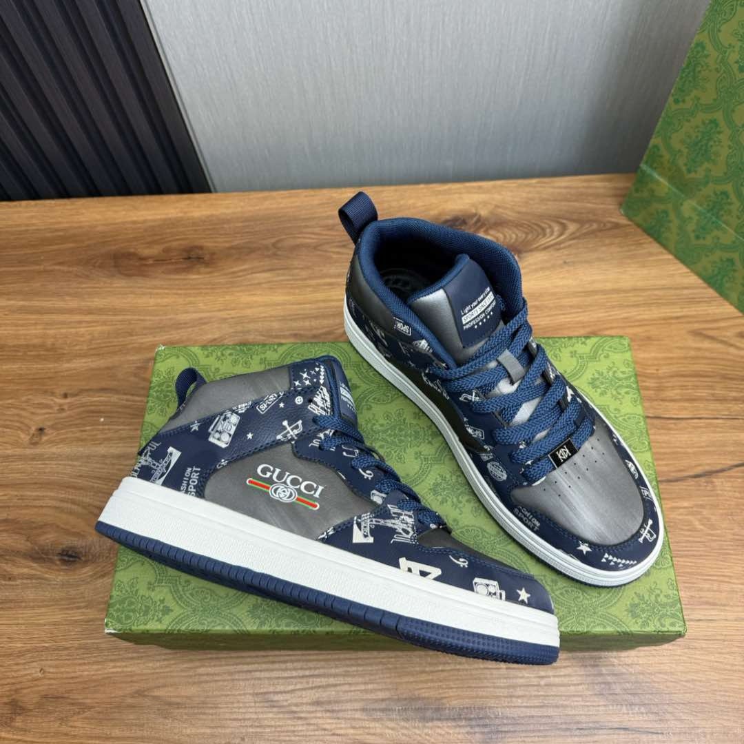 GG Men's Sneaker Navy Blue Cowhide 527700